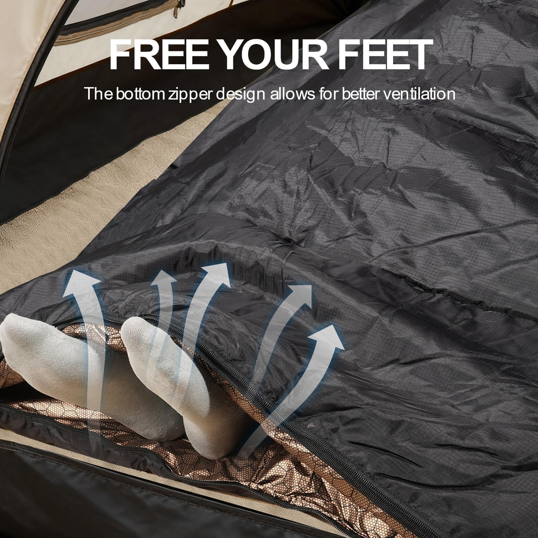 REDCAMP Backpacking Sleeping Bag with Graphene Lining for Adults Cold Weather,Lightweight Water-Resistant Warm Compact for Camping Backpacking Hiking