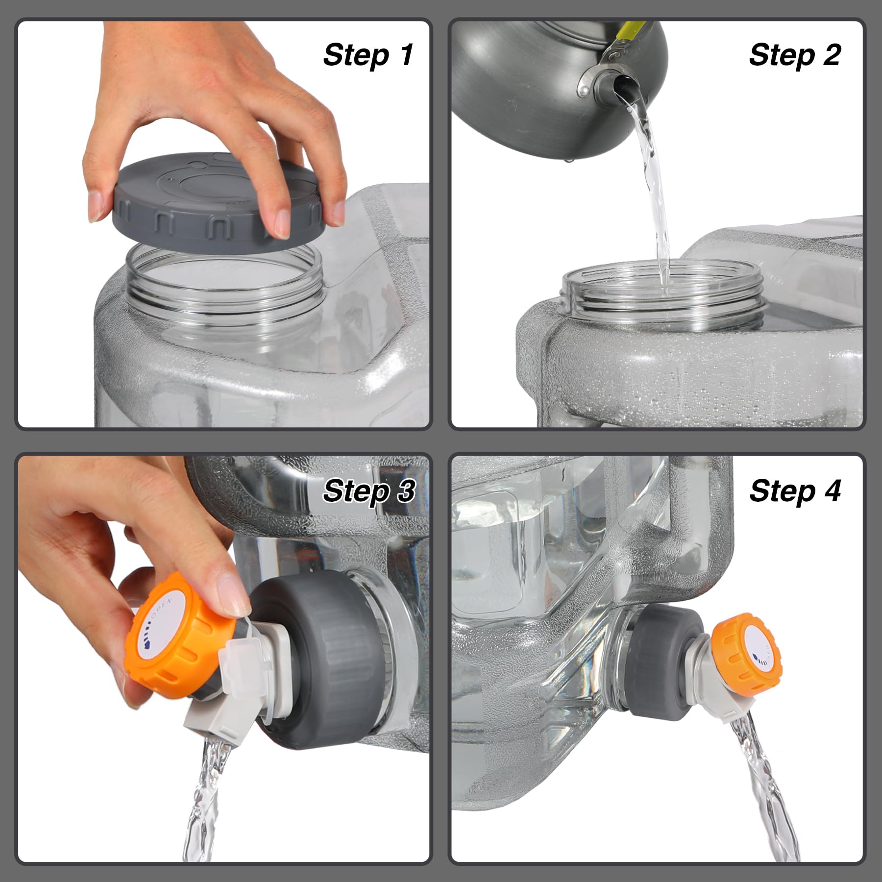 Portable Water Storage Tank with Adjustable Spigot - Food Grade PC