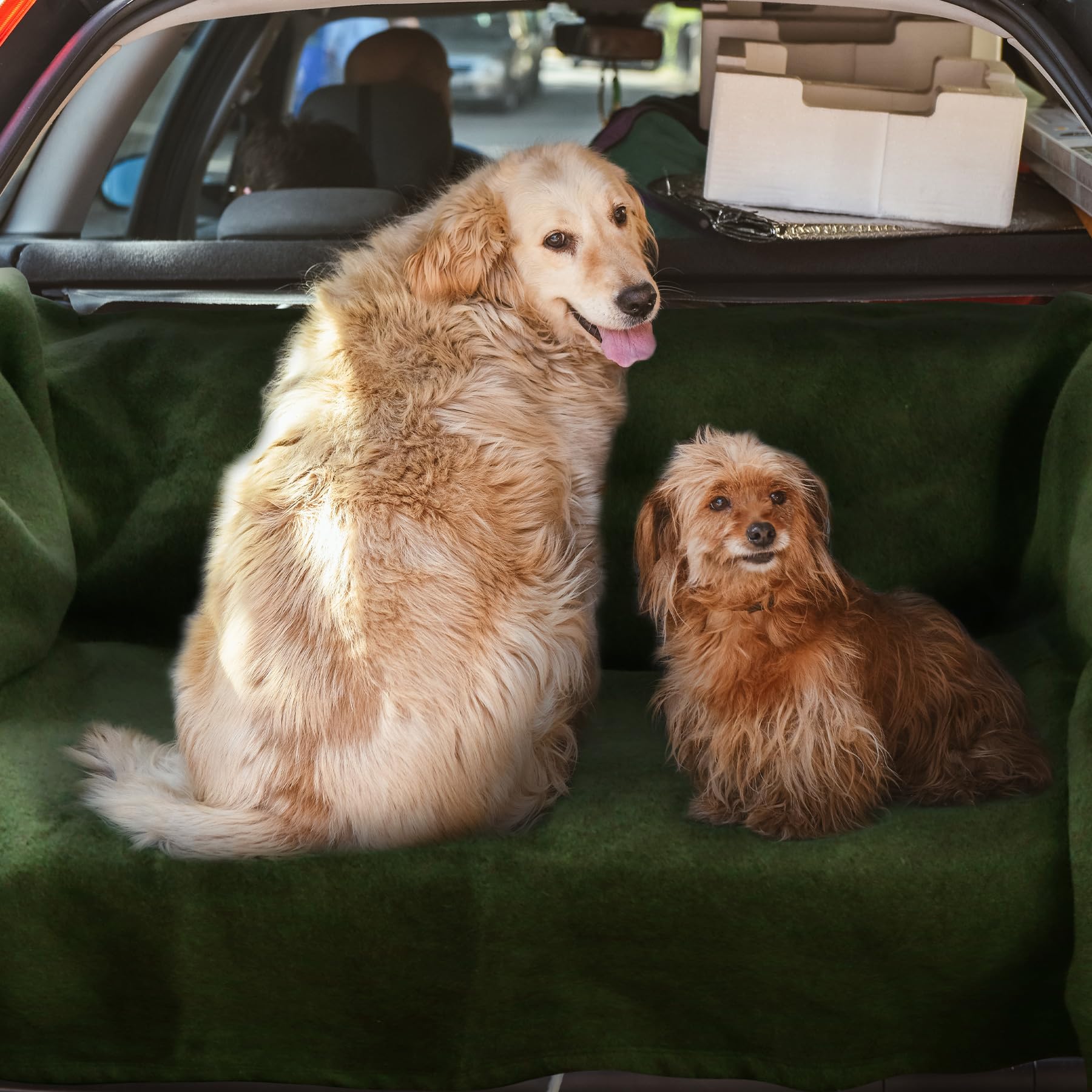 Wool Blanket, Warm and Thick Wool Camping Blanket- Great for Outdoors, Camping, Stadium Blanket, Picnics, Travel and Car, Machine Washable 86"x 63" Green