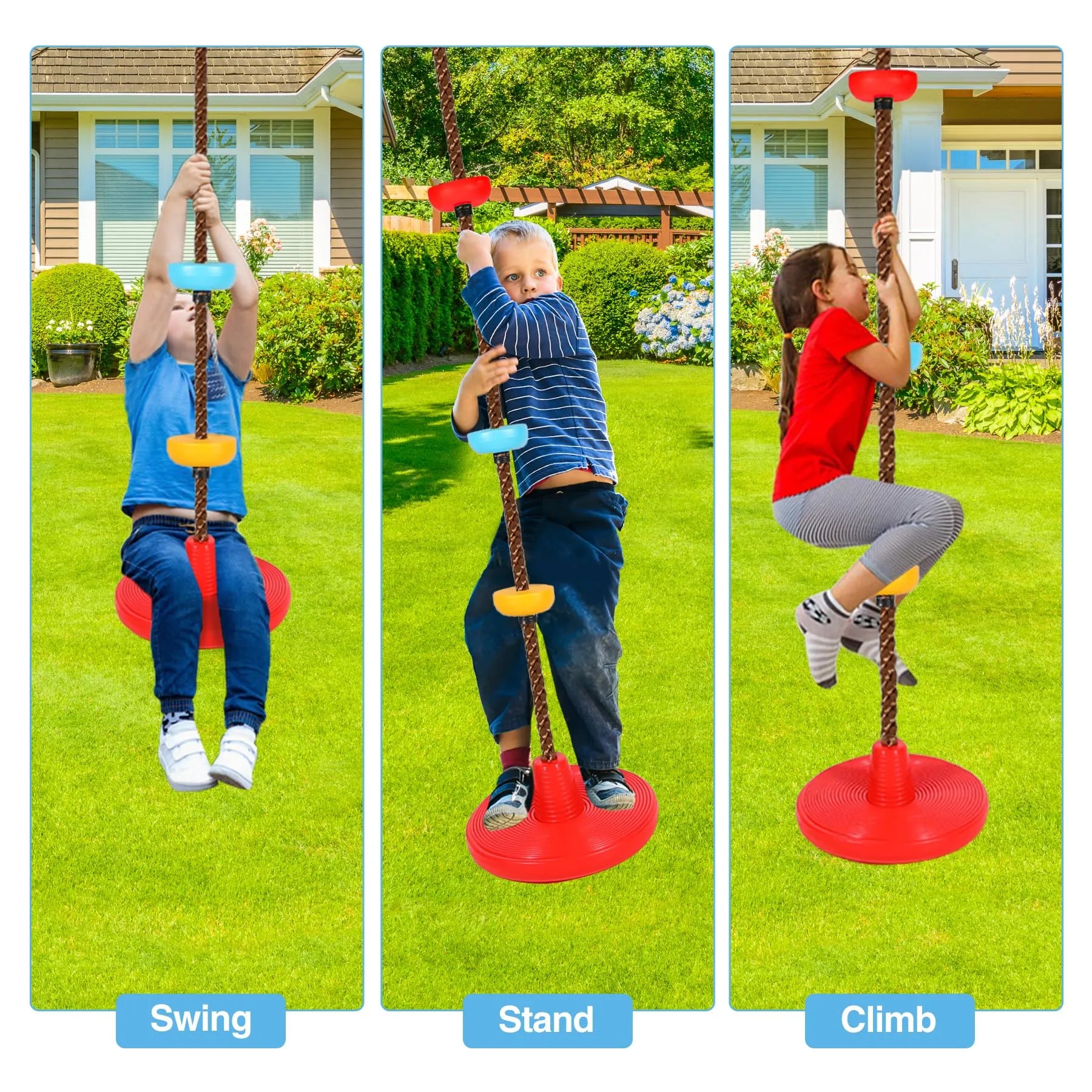 Balance Rope Swing REDCAMP Climbing Rope Swings for Trees | Durable Outdoor Play Equipment ...