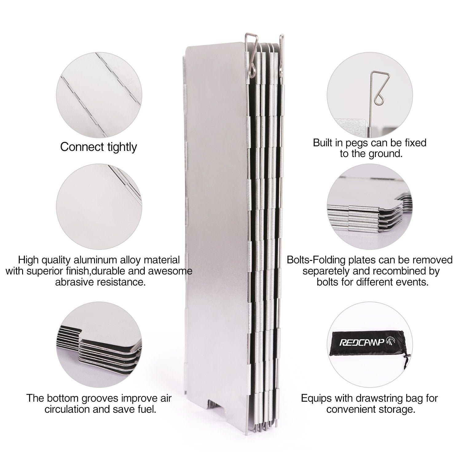 Aluminum Folding Stove Windscreen for Camping