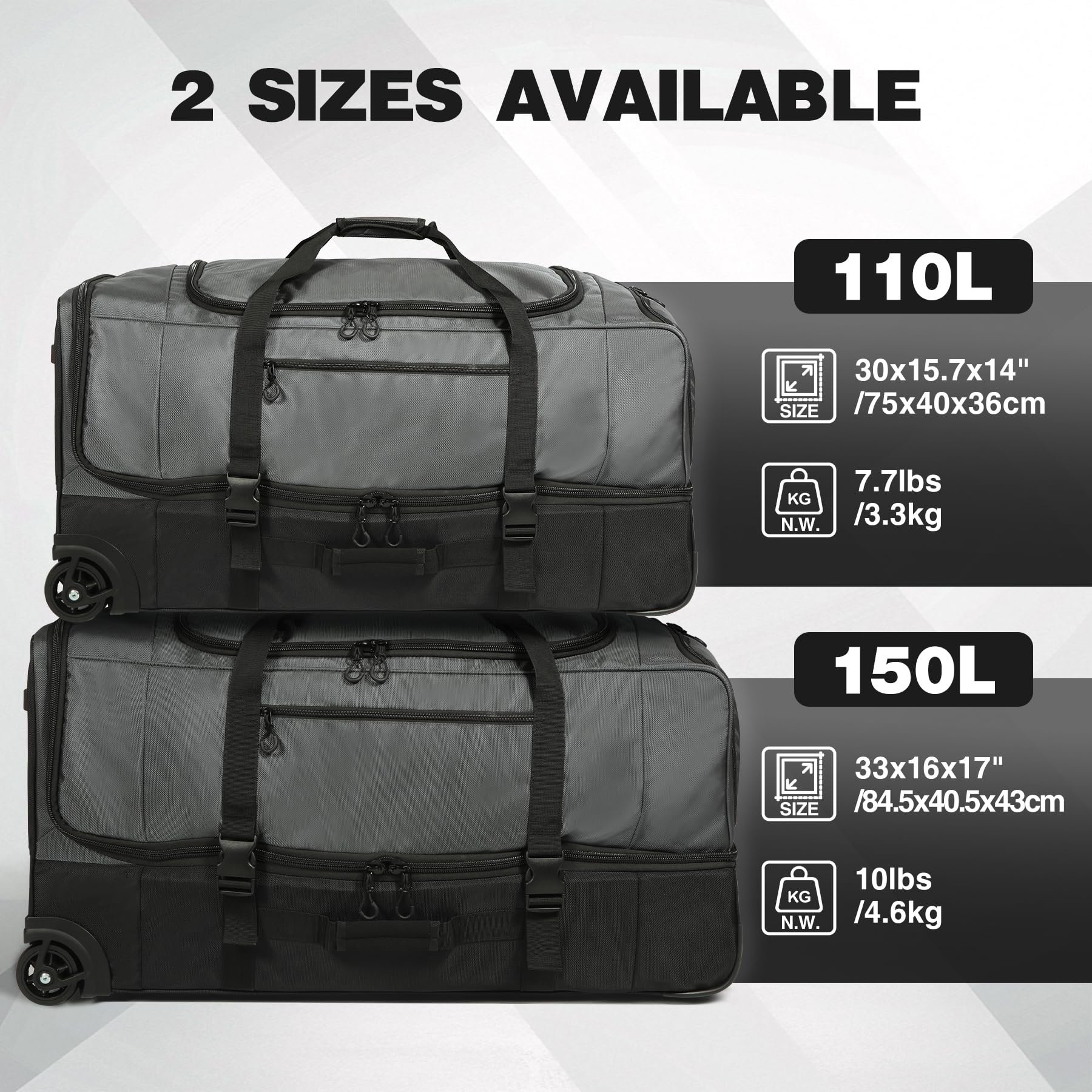 Heavy-Duty Rolling Travel Duffle