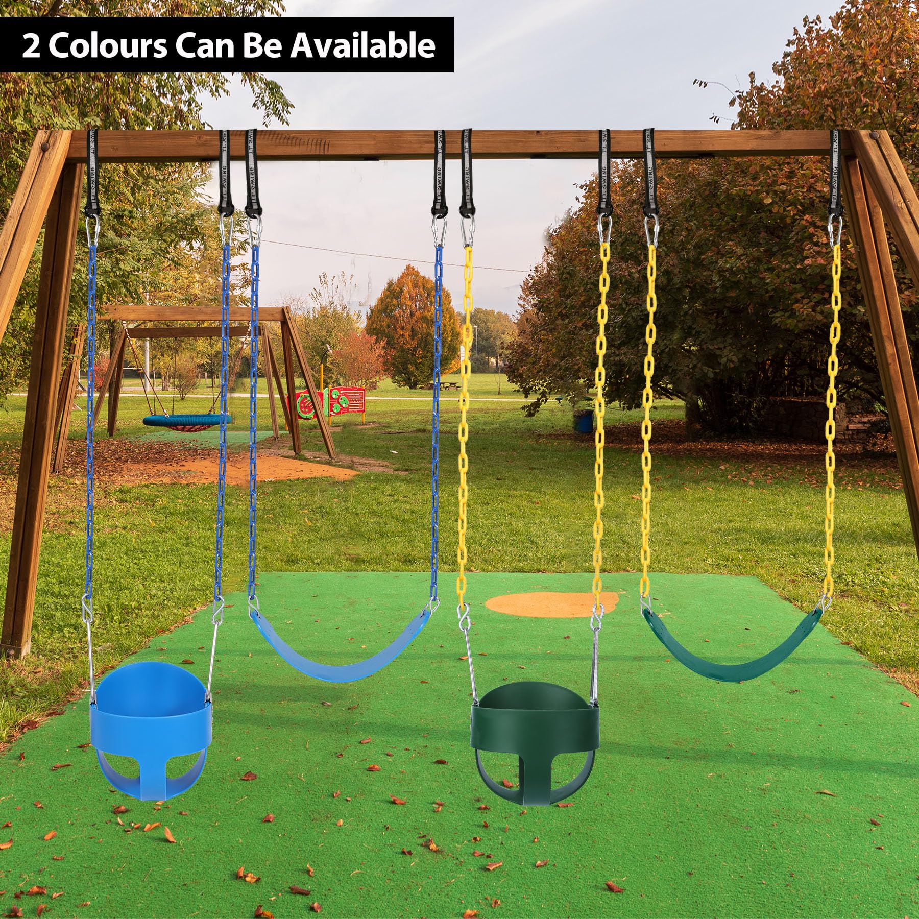 High Back Toddler Bucket Swing Seat with Coated Chains