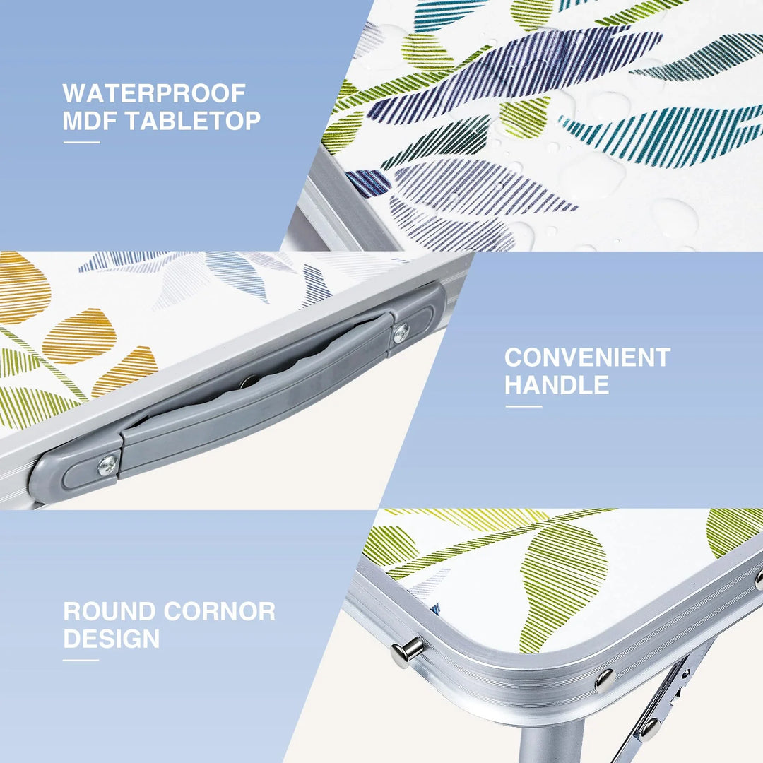 2ft Portable Camping Table，3 Adjustable Height