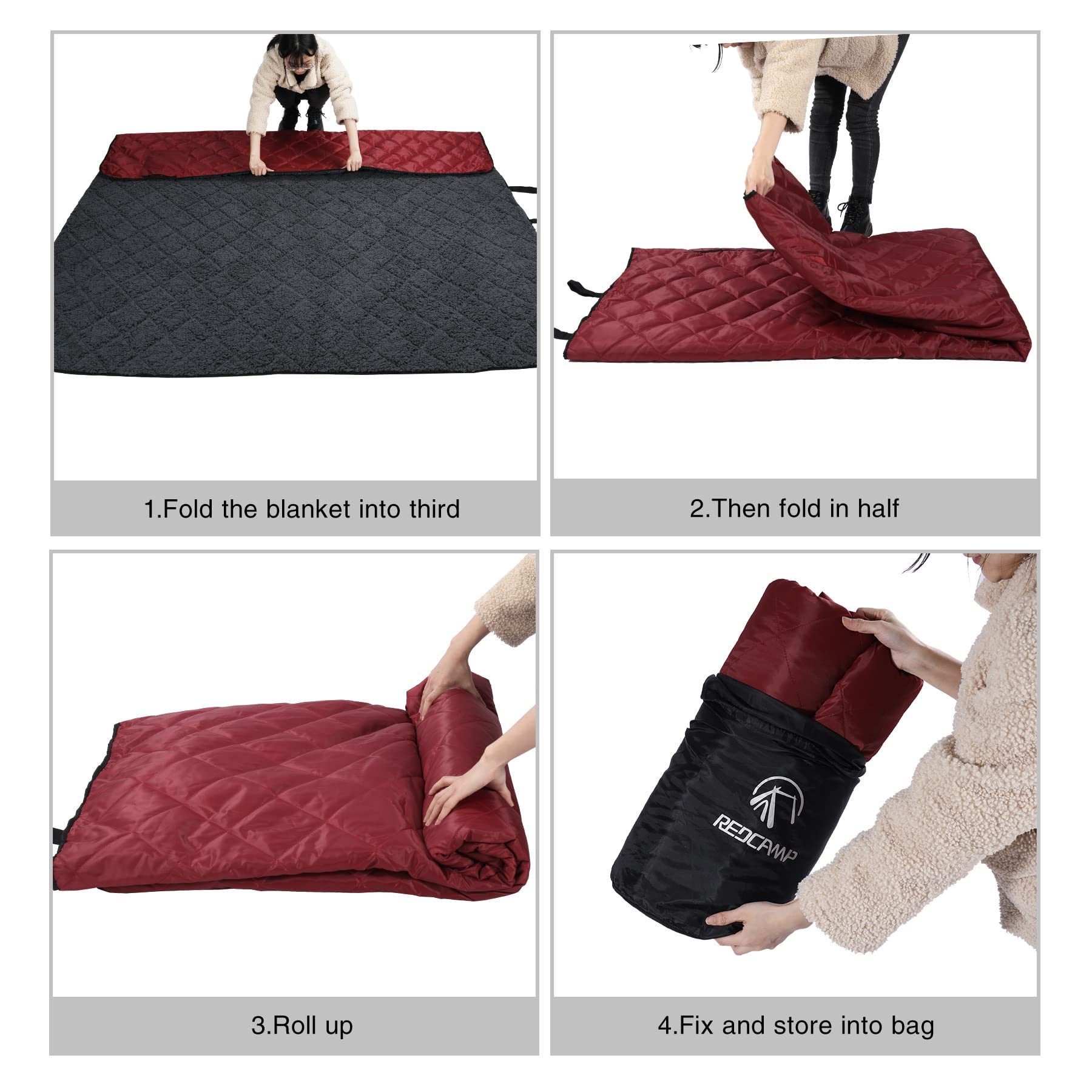 Waterproof Sherpa Stadium Blanket for Outdoor Events