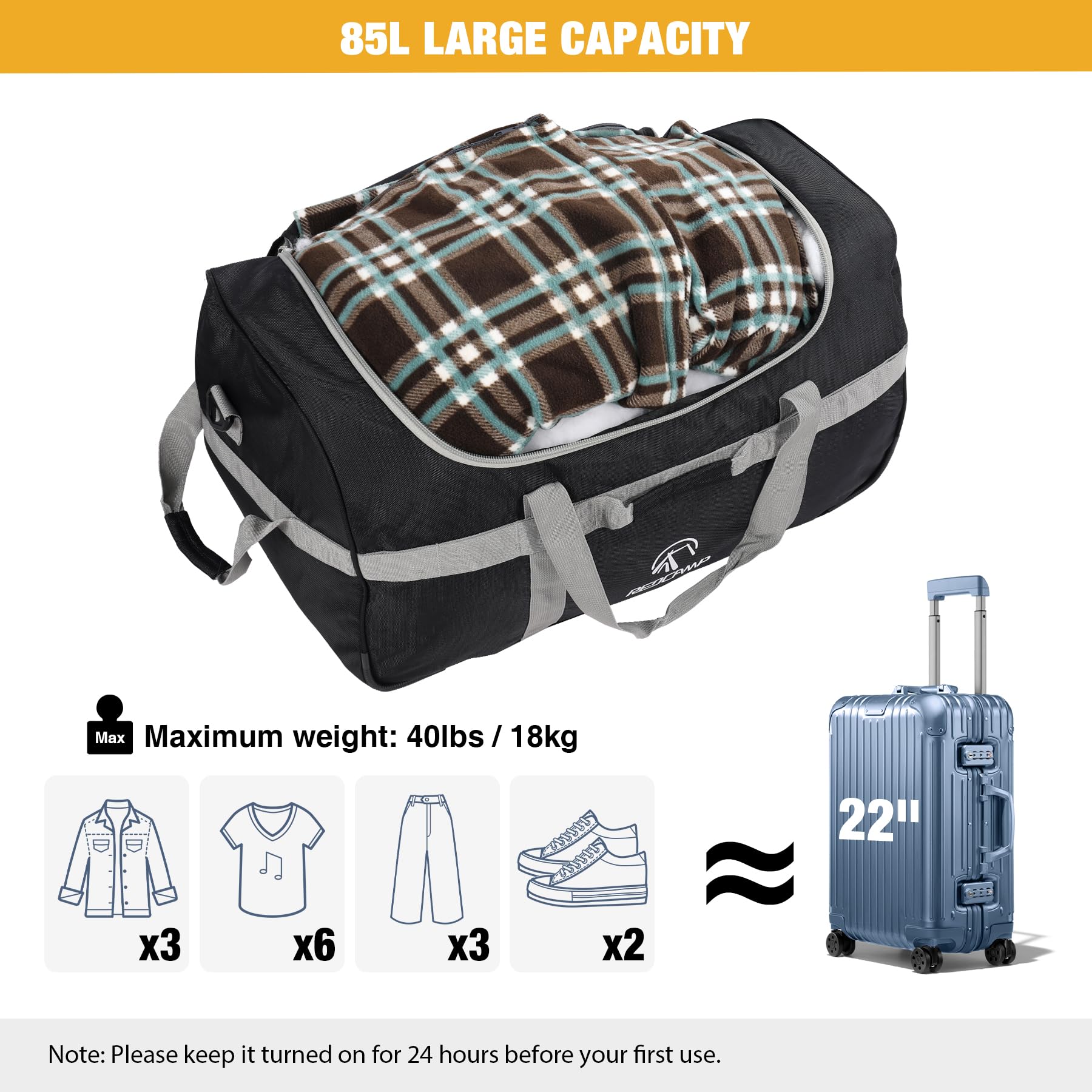 Foldable Wheeled Duffle Bag 85L / 120L