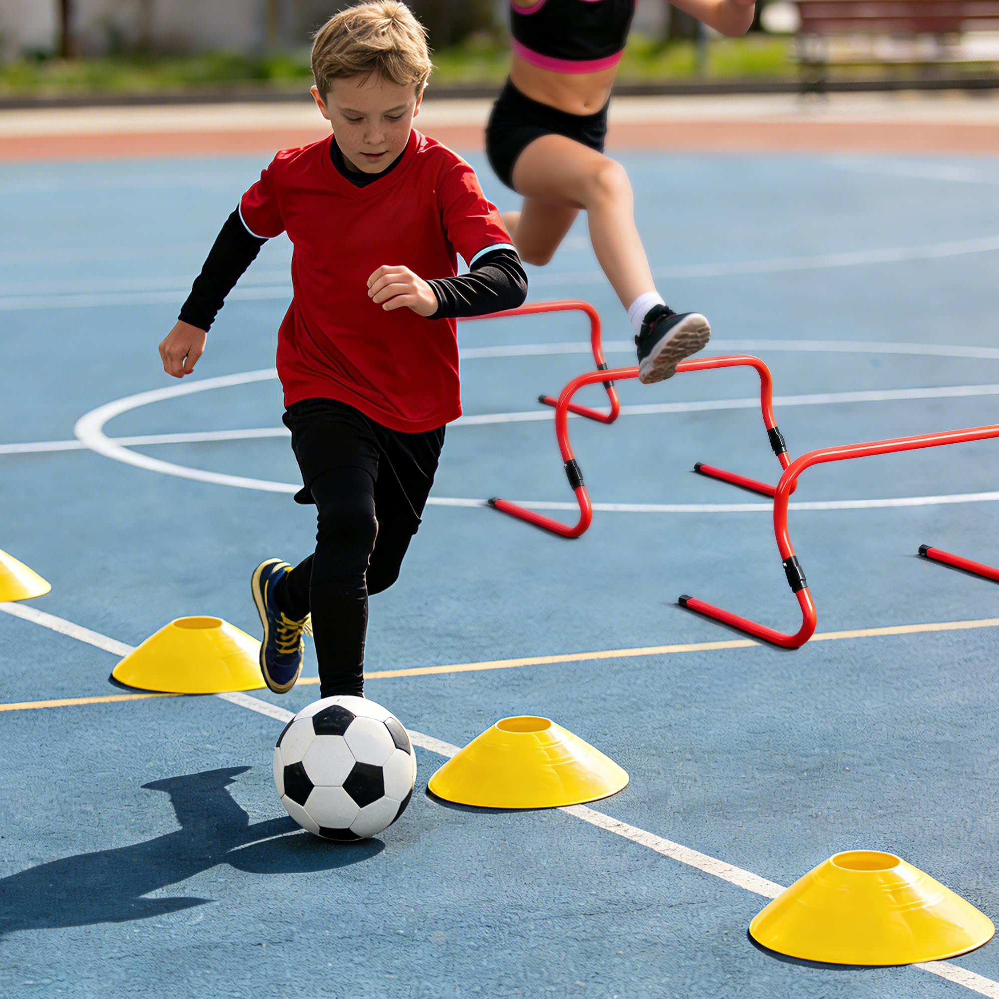 Adjustable Agility Hurdles,4 Height Speed Training Hurdles, Portable Speed Training Equipment with Carry Bag for for Athletes,Kids,Soccer,Basketball