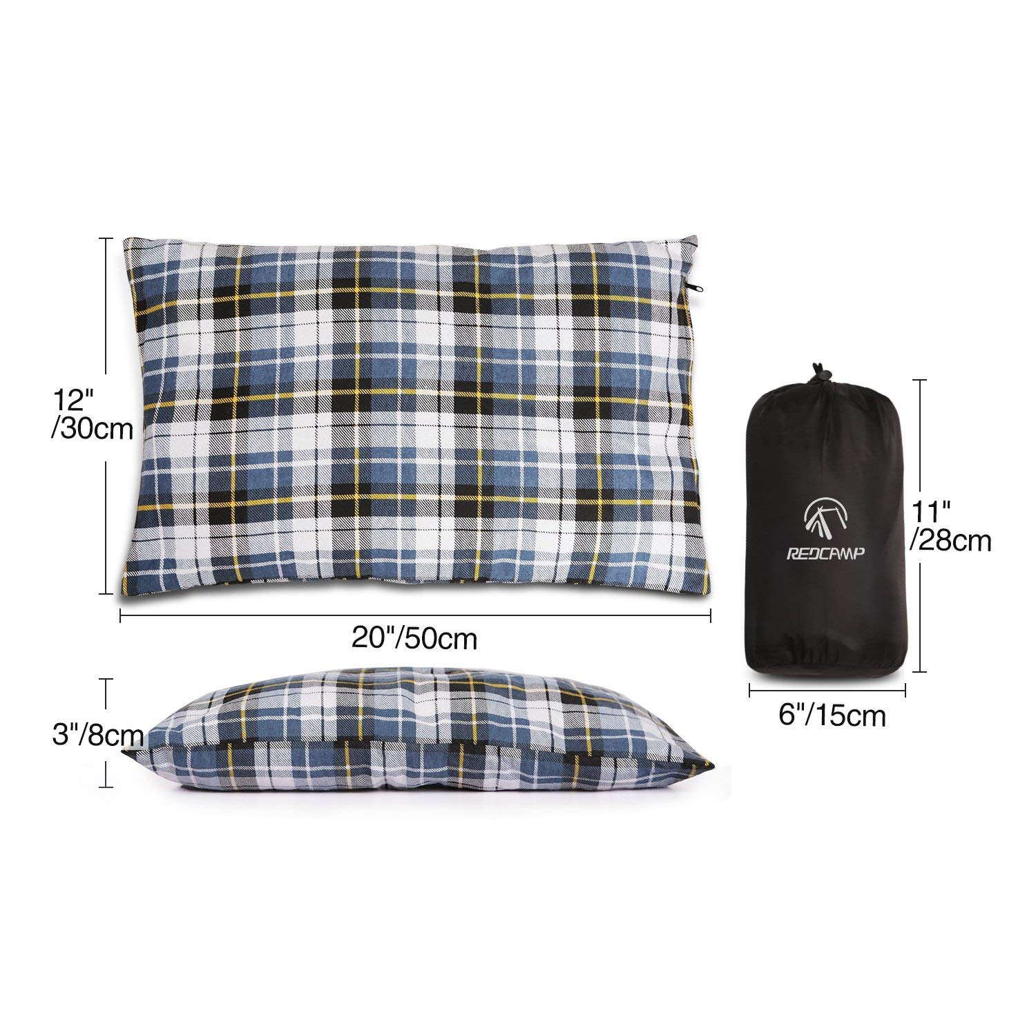 REDCAMP Small Camping Pillow for Sleeping with Carry Bag