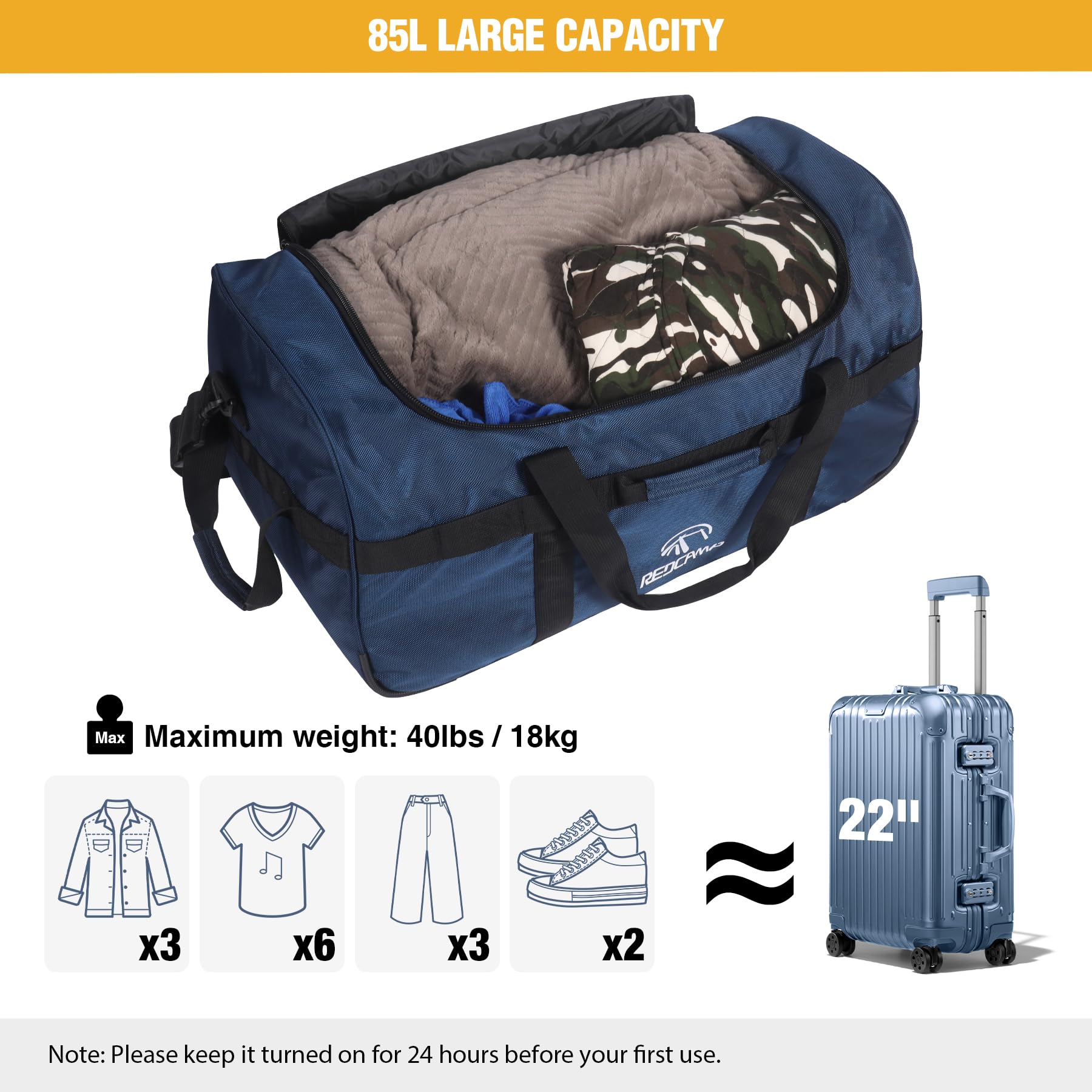 Foldable Wheeled Duffle Bag 85L / 120L
