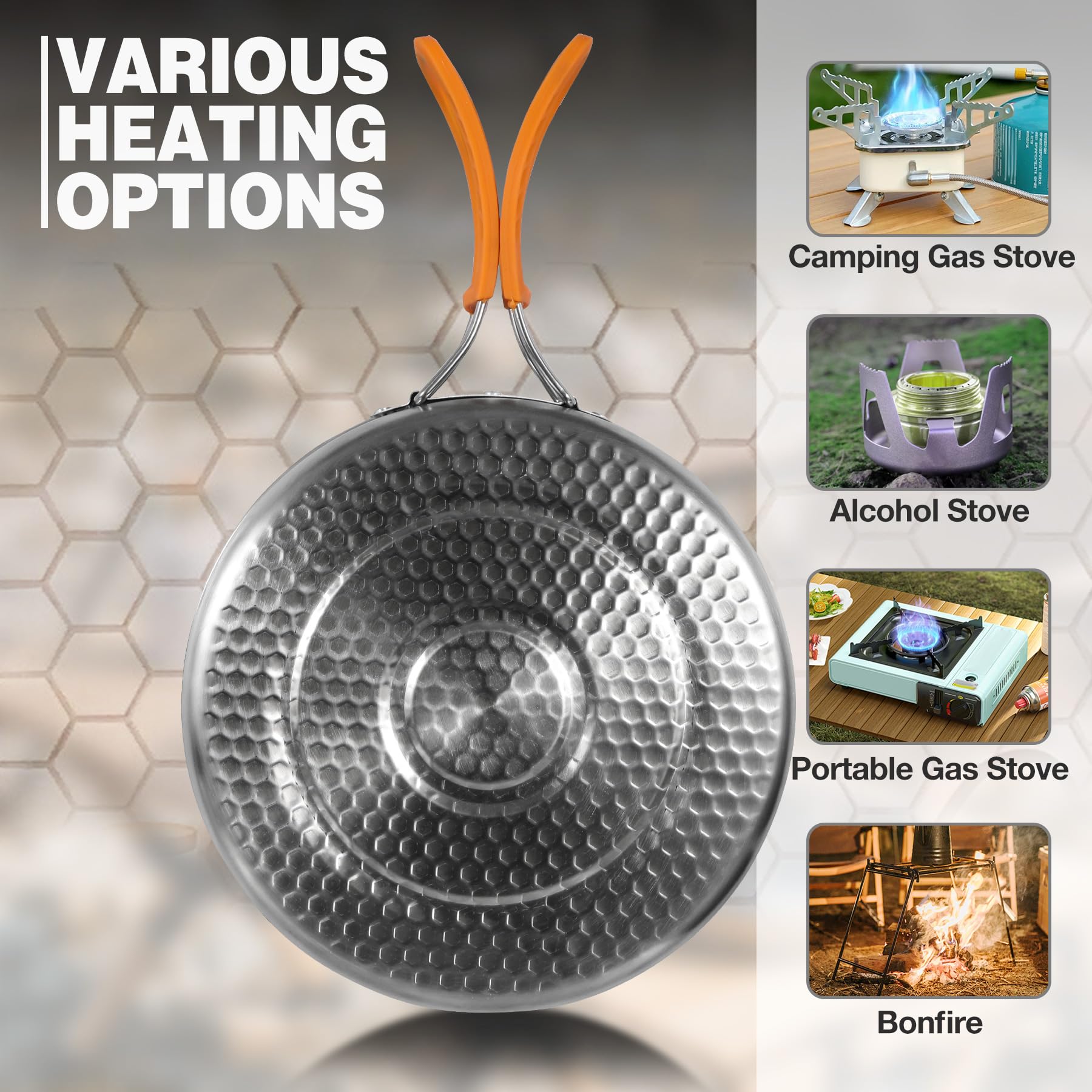 Stainless Steel Backpacking Skillet Kit