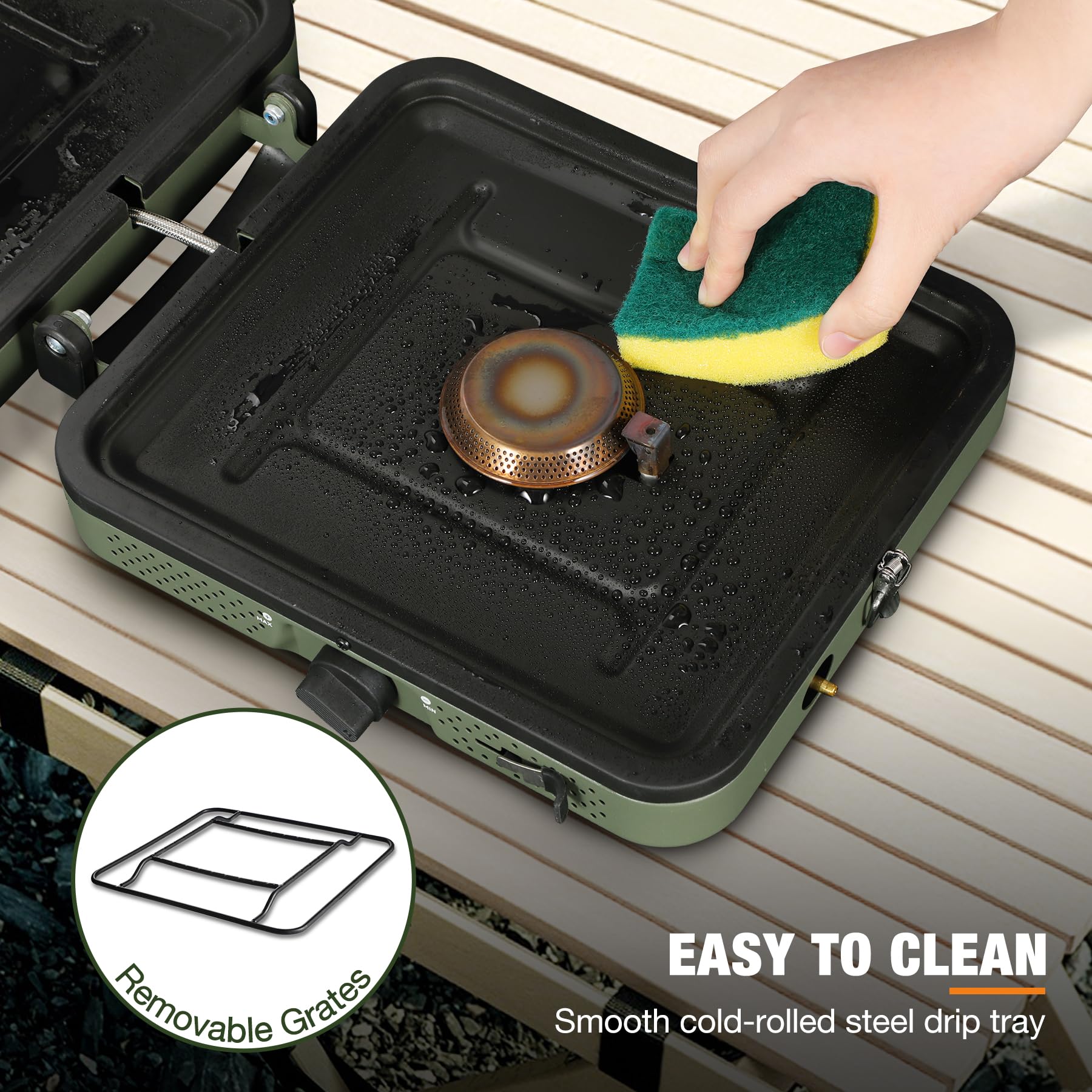 2 Burner Camping Stove with Windscreen