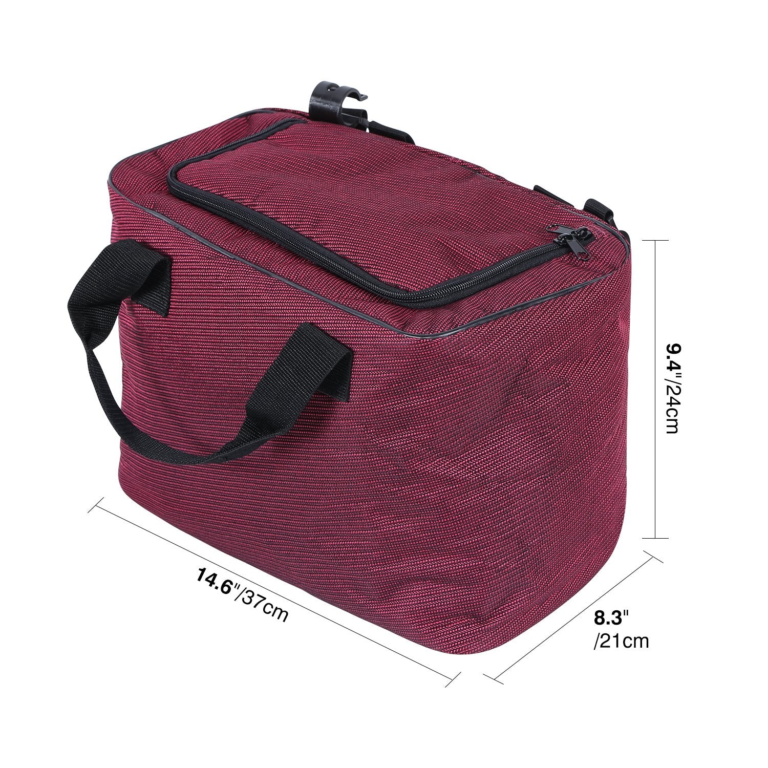 15L Soft Beach Cooler Bag for Utility Wagon, Wine Red