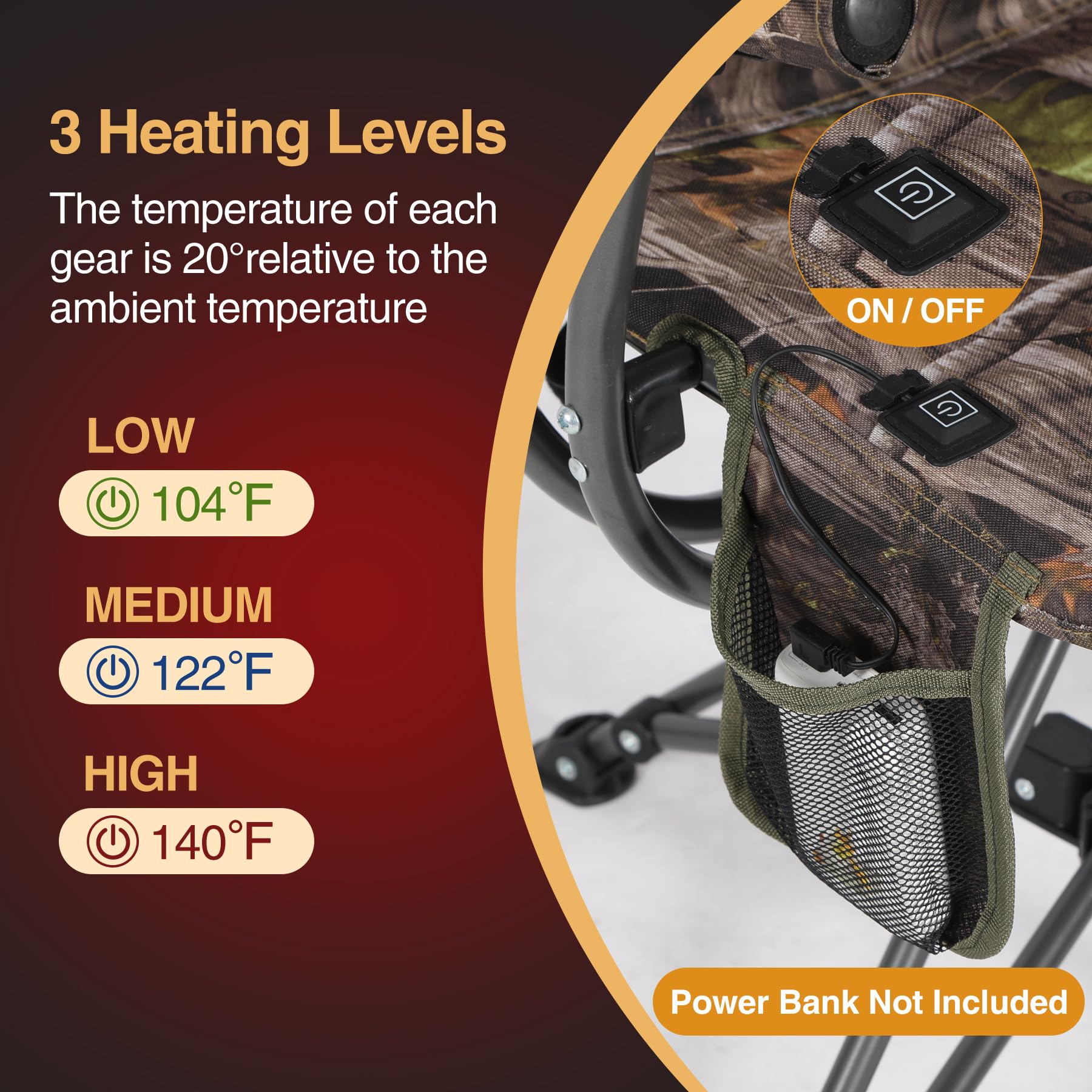 360° Swivel Heated Hunting Chairs for Ground Blinds