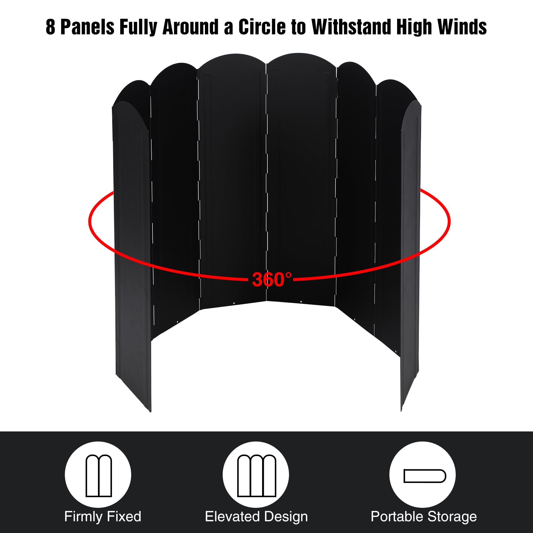 Extra Tall 8-Plate Stove Windscreen