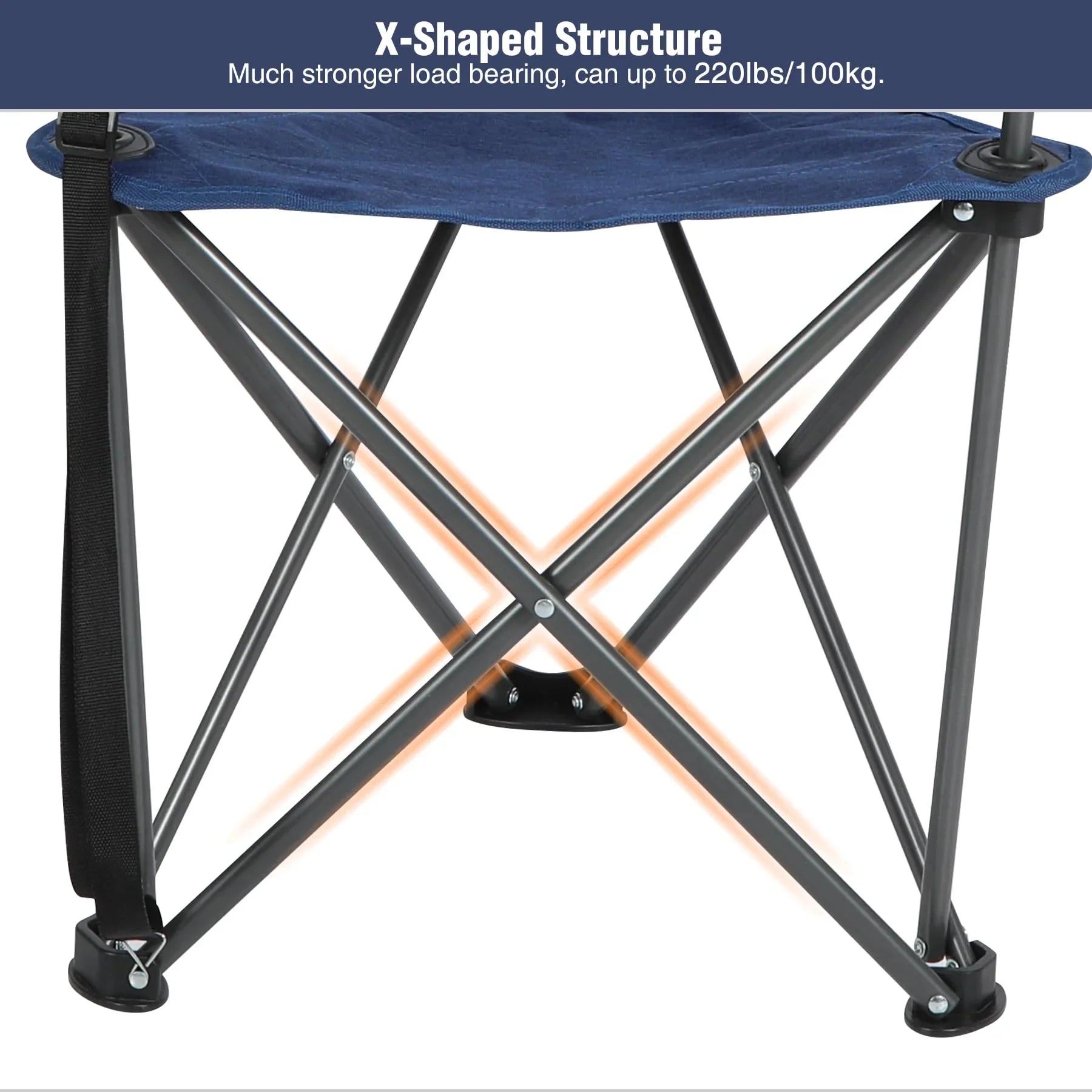 Lot de 2 chaises de camping à trépied 