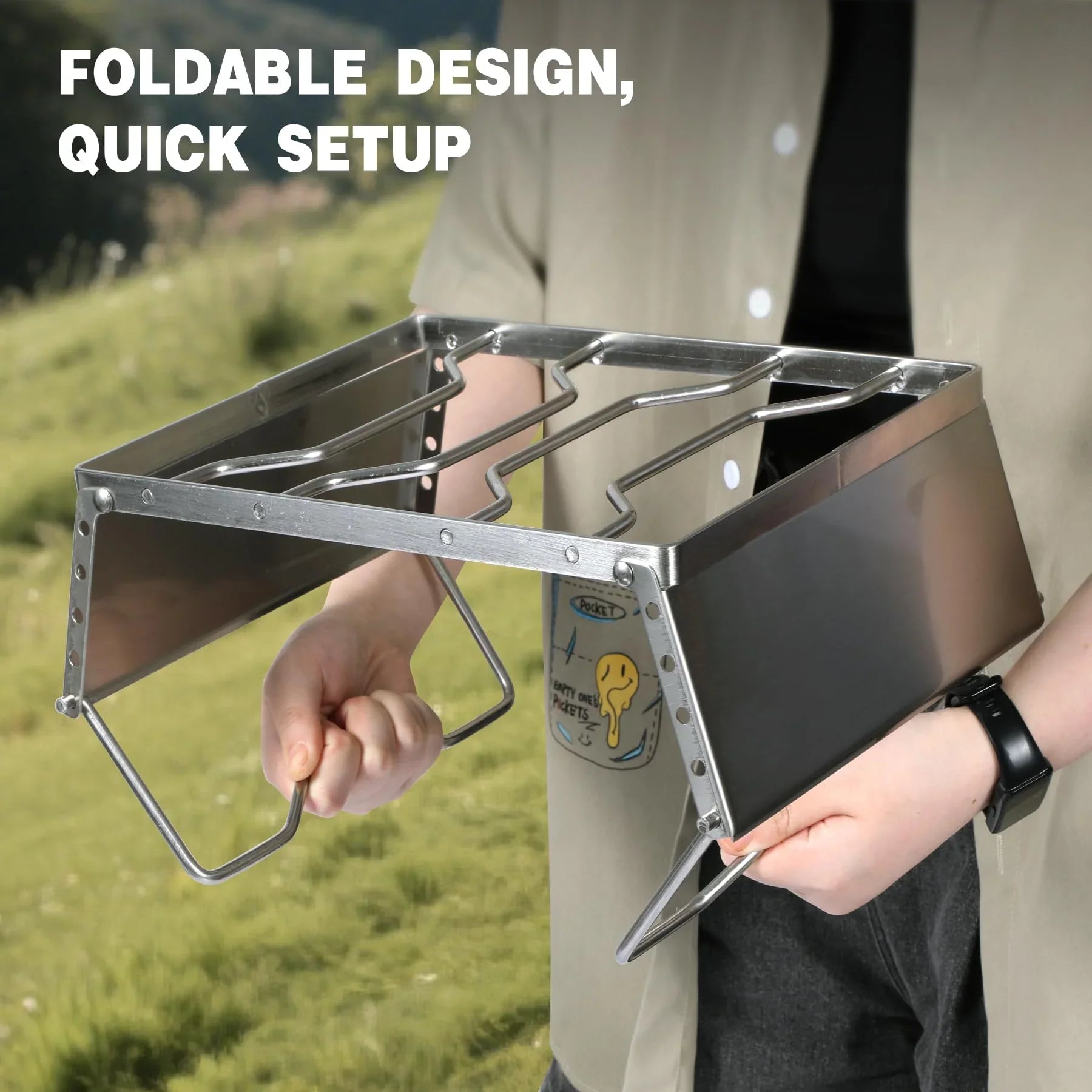 12" Portable Open Fire Campfire Grill