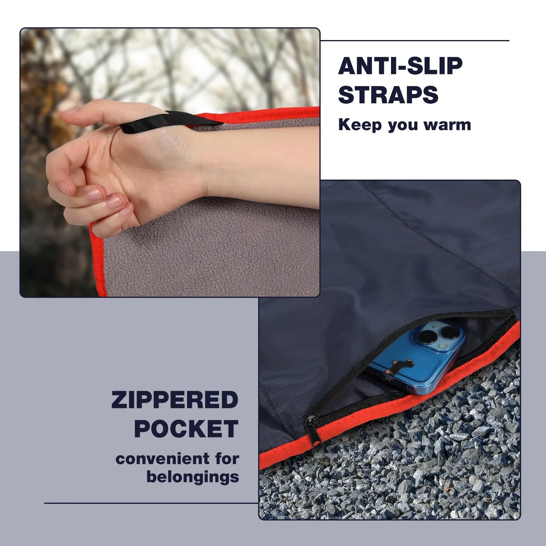 Large Waterproof Stadium Blanket with Hood for Cold Weather