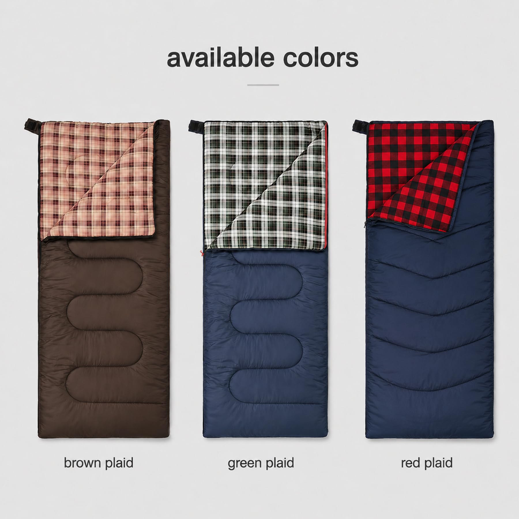 REDCAMP Cotton Flannel Sleeping Bag for Adults Cold Weather, Envelope Camping Backpacking Sleeping Bags with 2lbs Filling