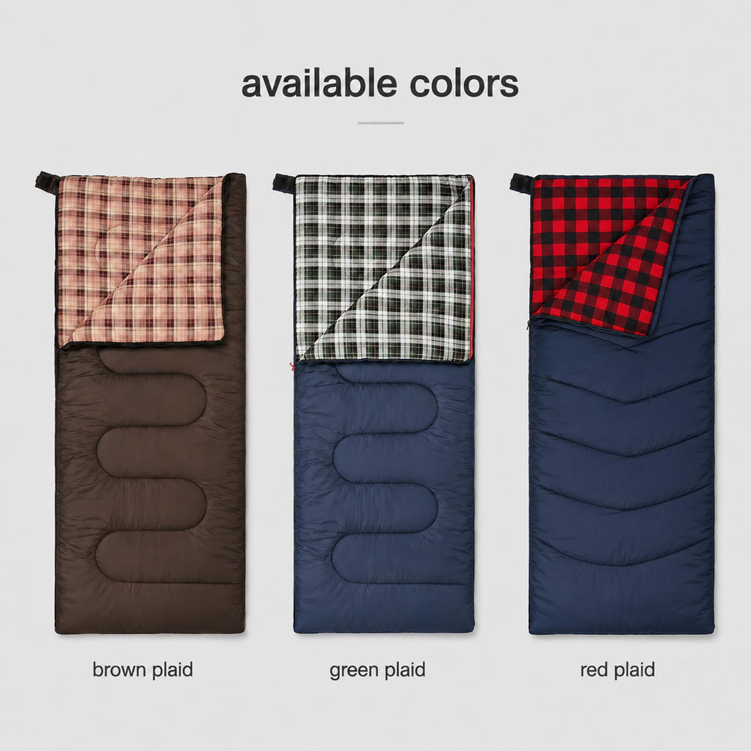 REDCAMP Cotton Flannel Sleeping Bag for Adults Cold Weather, Envelope Camping Backpacking Sleeping Bags with 2lbs Filling