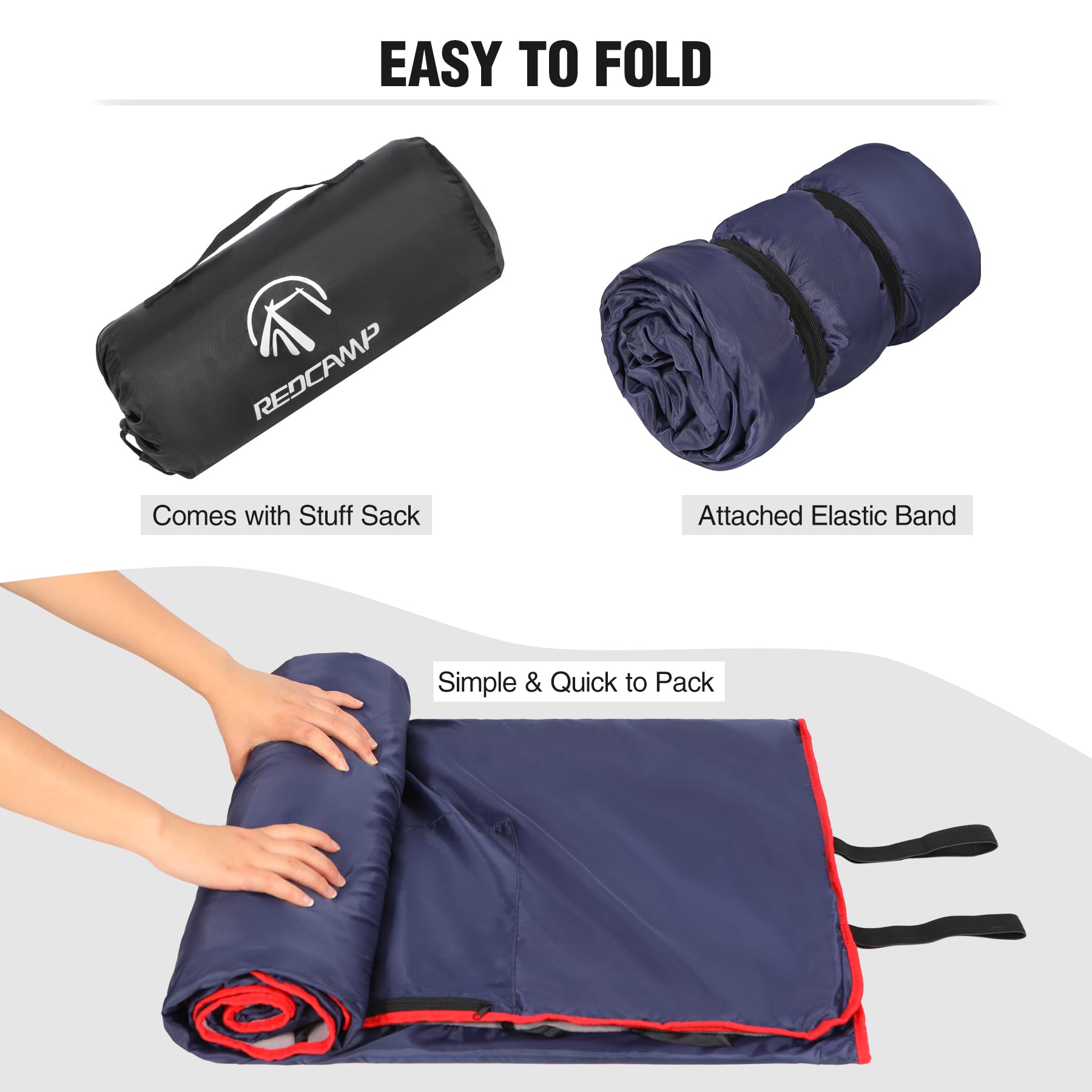 Manta impermeable para exteriores con forro polar cálido 