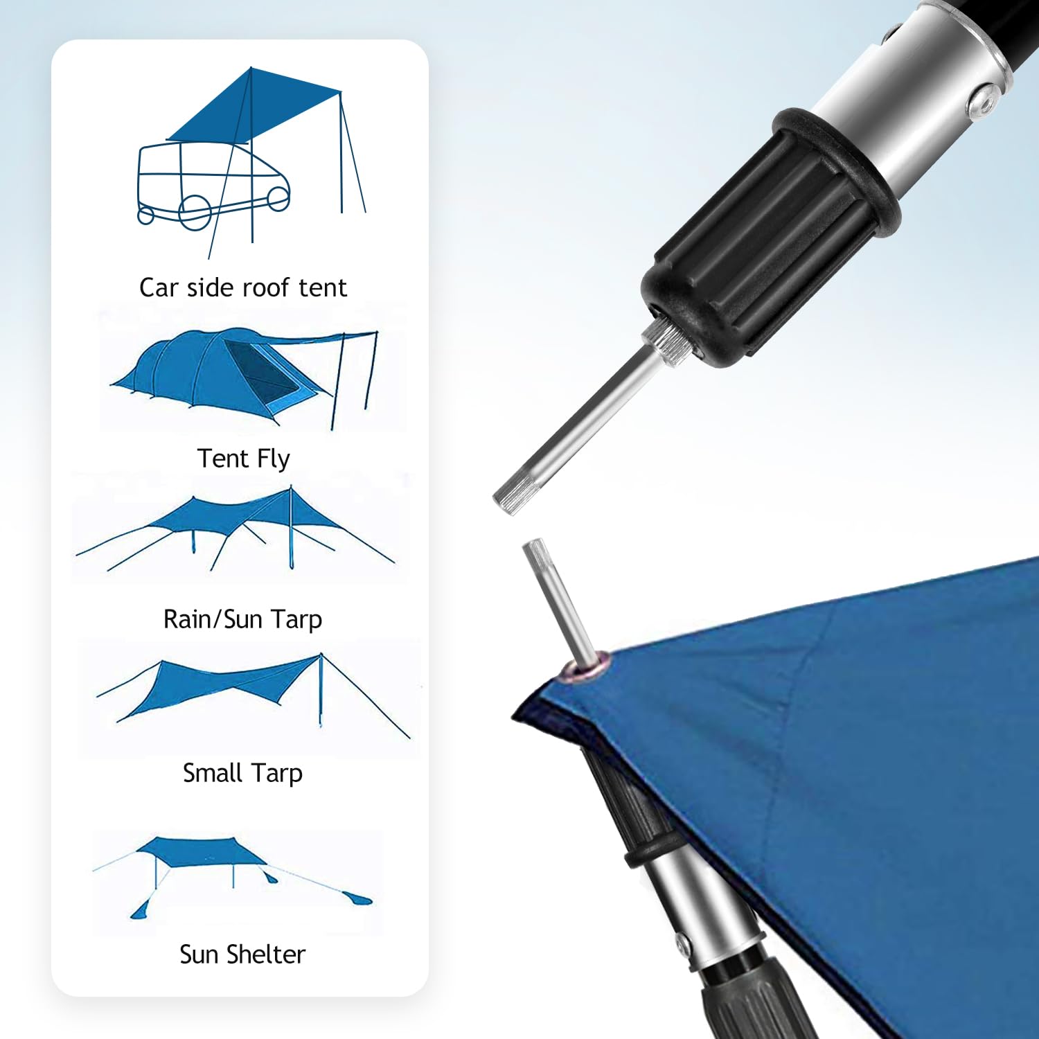Adjustable Aluminum Telescoping Tarp Poles