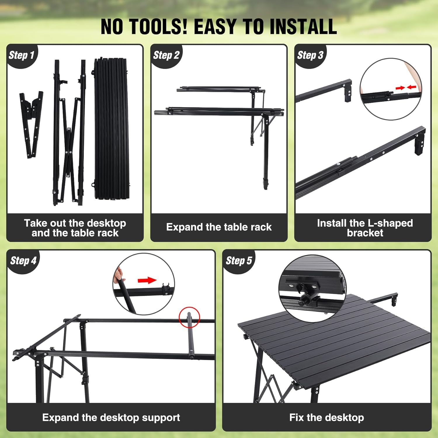Adjustable Aluminum Tailgate & Trunk Table