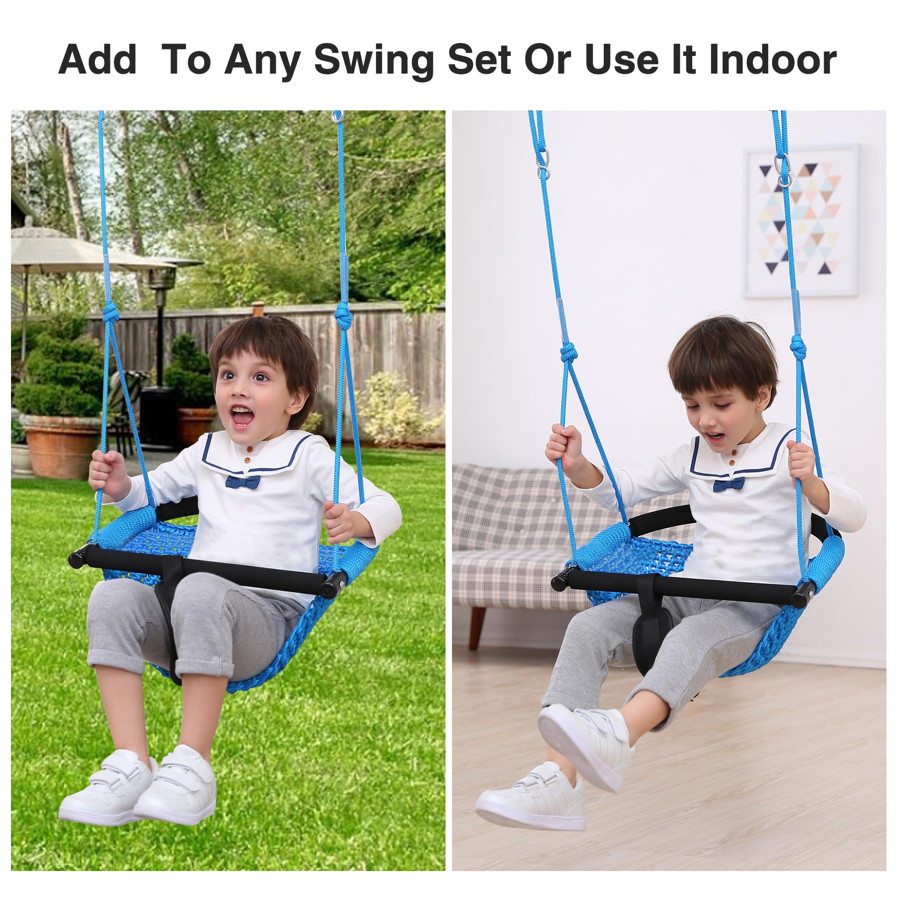 Hand-Woven Adjustable Rope Swing Seat
