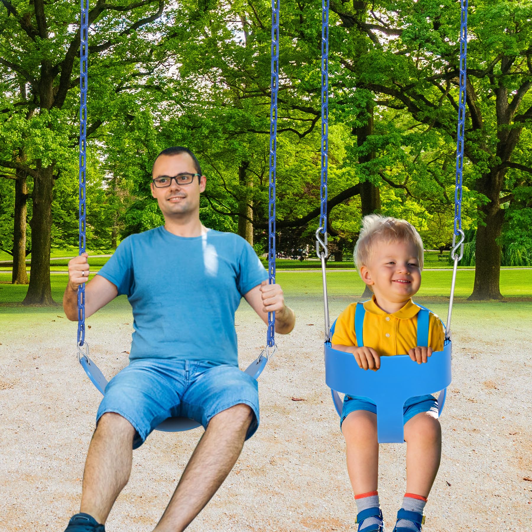 High Back Toddler Bucket Swing Seat with Coated Chains