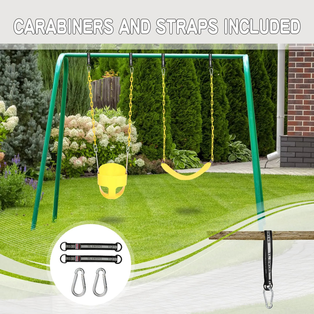 High Back Toddler Bucket Swing Seat with Coated Chains