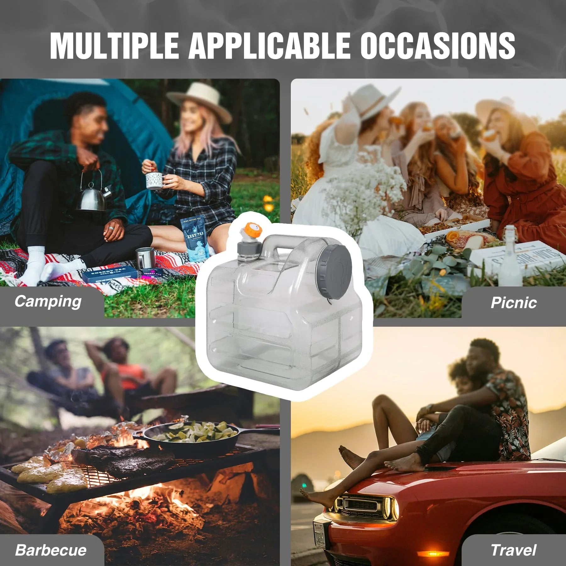 Portable Water Storage Tank with Adjustable Spigot - Food Grade PC