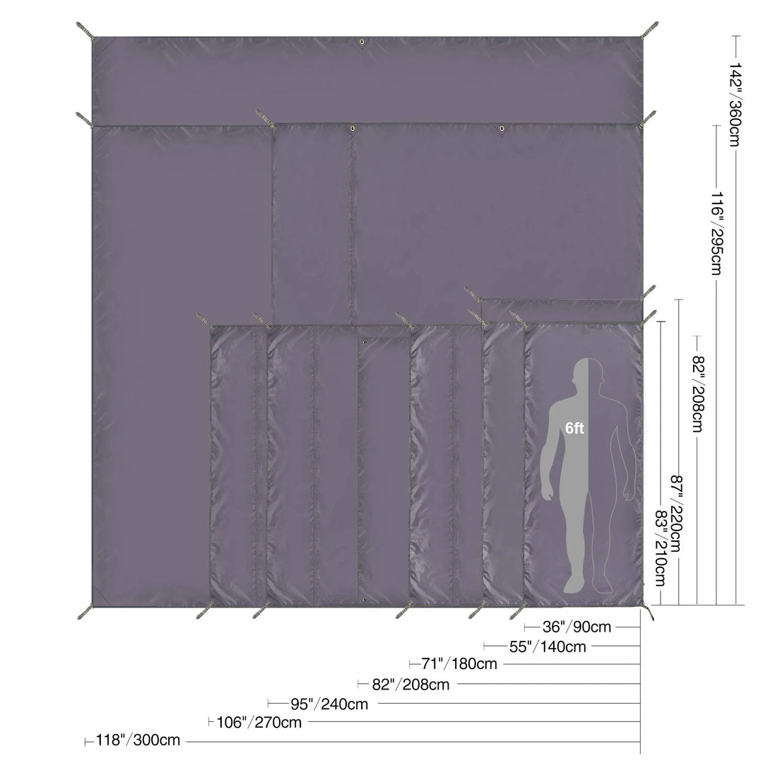 Waterproof Camping Tent Tarp, Multifunctional Tent Footprint