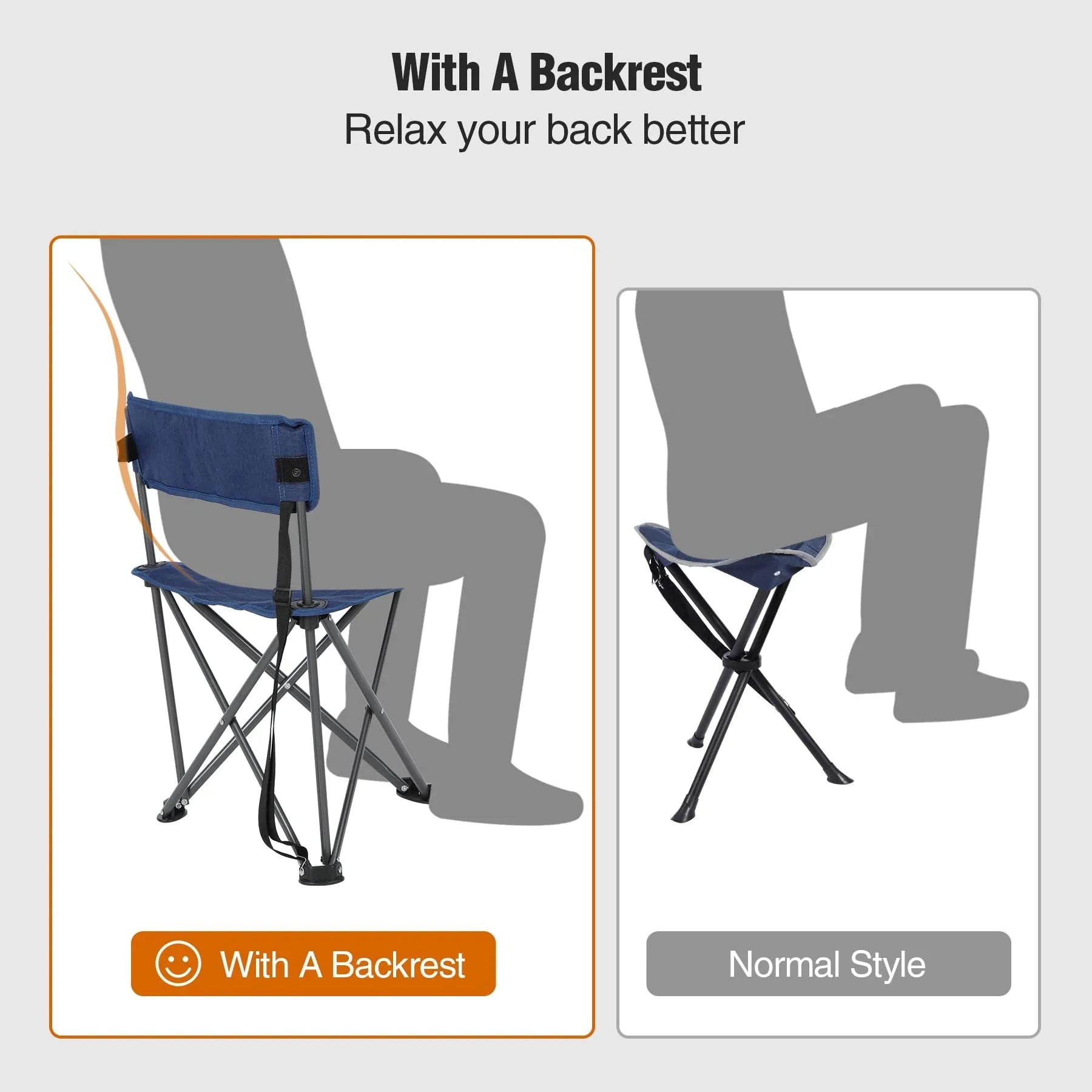 Lot de 2 chaises de camping à trépied 