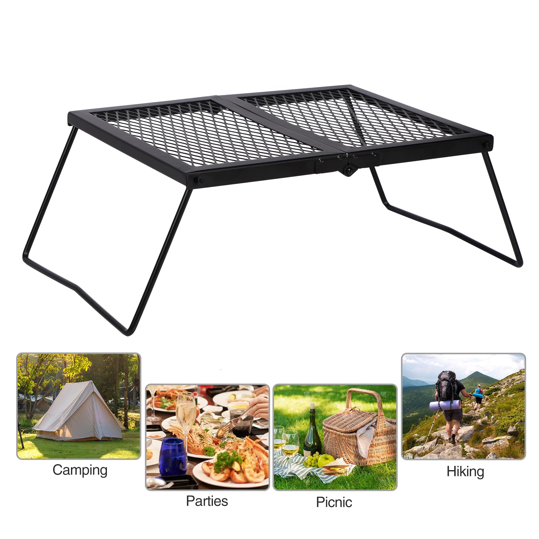 Portable Folding Steel Campfire Grill Grate