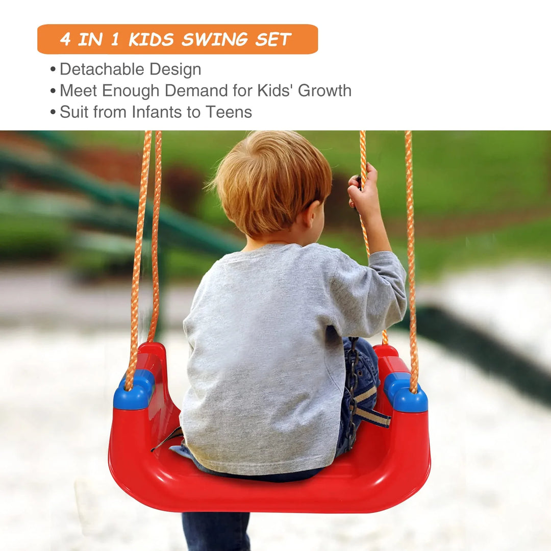 4-in-1 Convertible Toddler Swing with Detachable Dining Tray