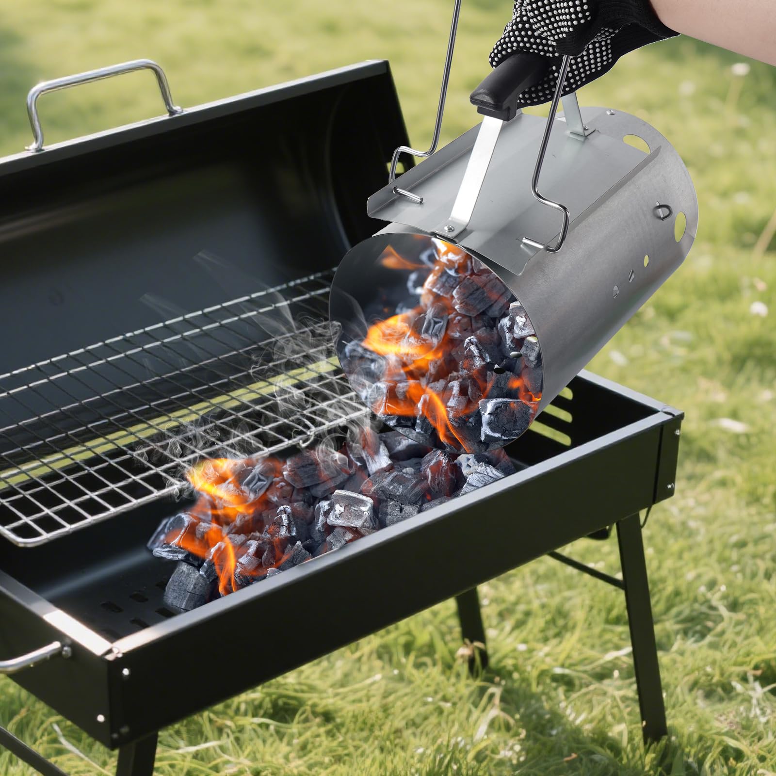 12"H Rapid Charcoal Chimney Starter Set