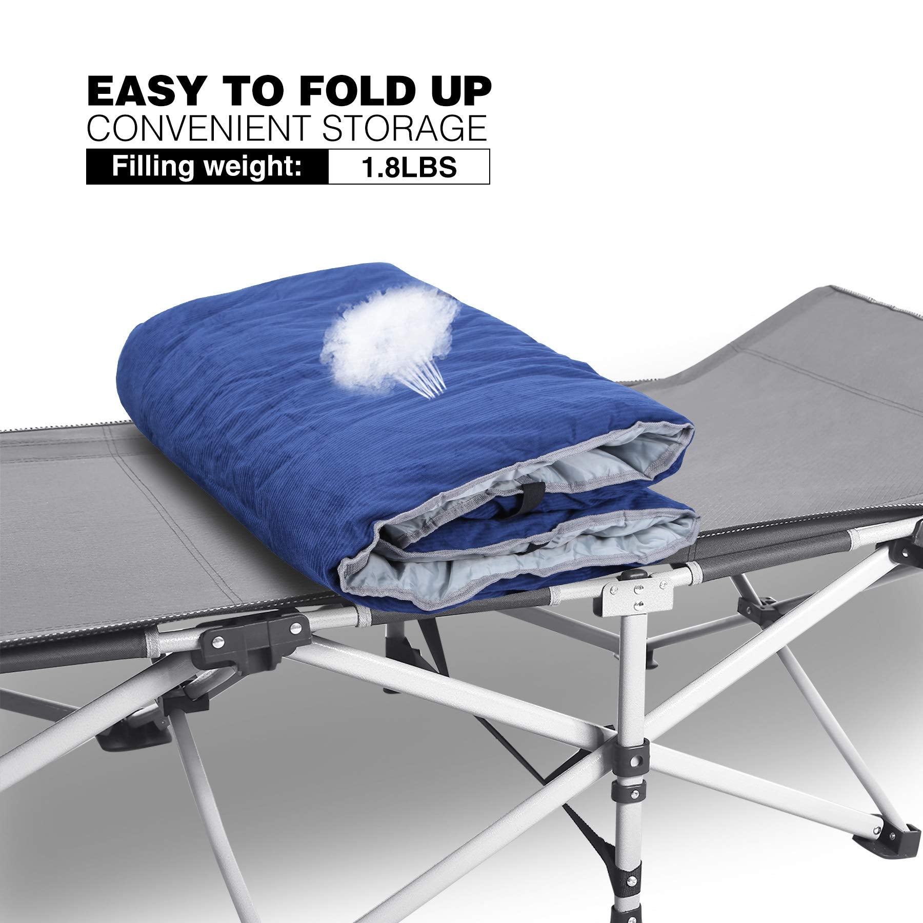 High-Density Cotton Camping Cot Mattress Pad