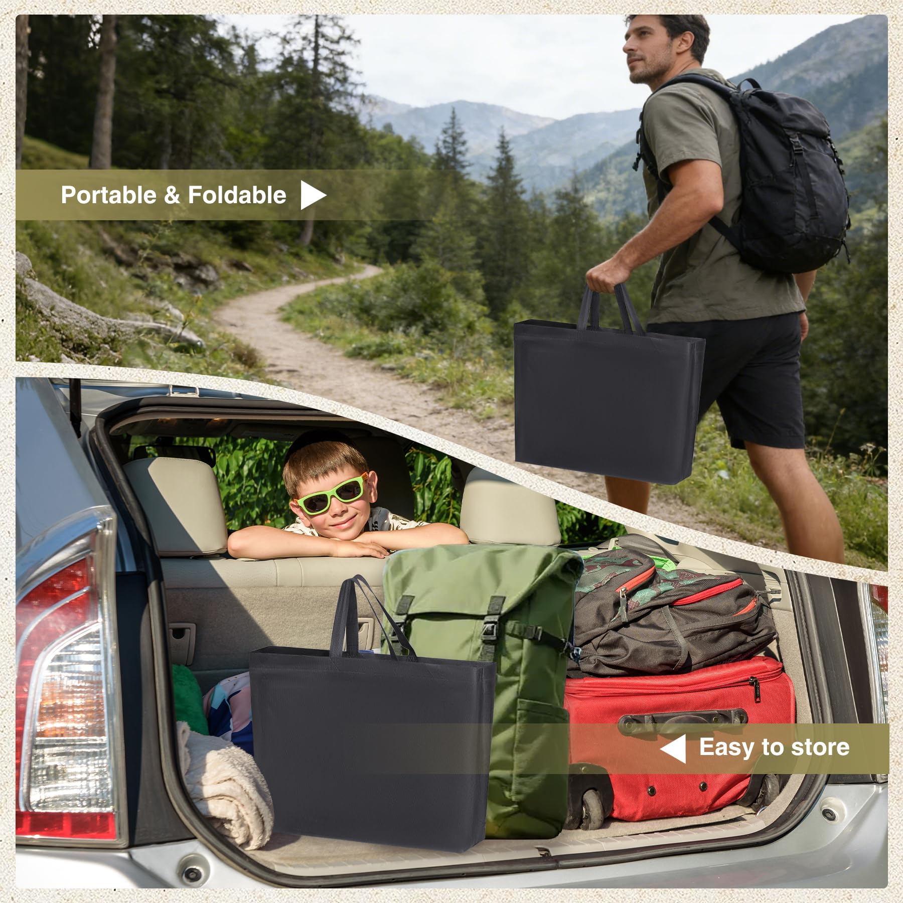 2 Feet Small Folding Grill Table for Outside, 3 Heights Adjustable Portable Metal Outdoor Picnic Table for Camping Travel Cooking BBQ, Black, 24" Lx 16" Wx 27.5" H