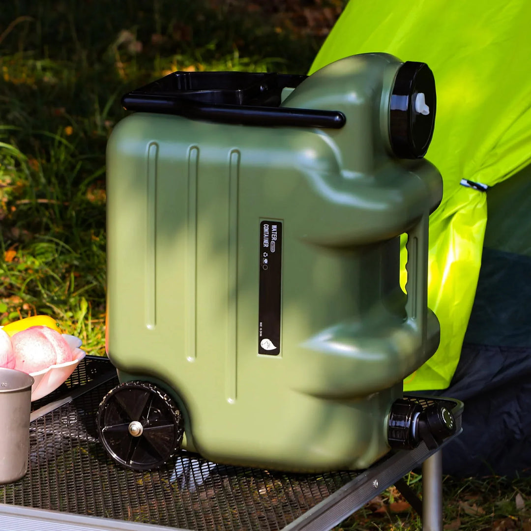 7.4 Gal Water Container with Wheels & Folding Handle