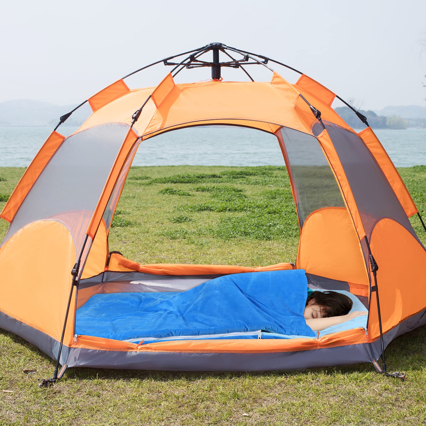 Soft Cotton Sleeping Bag  Blue