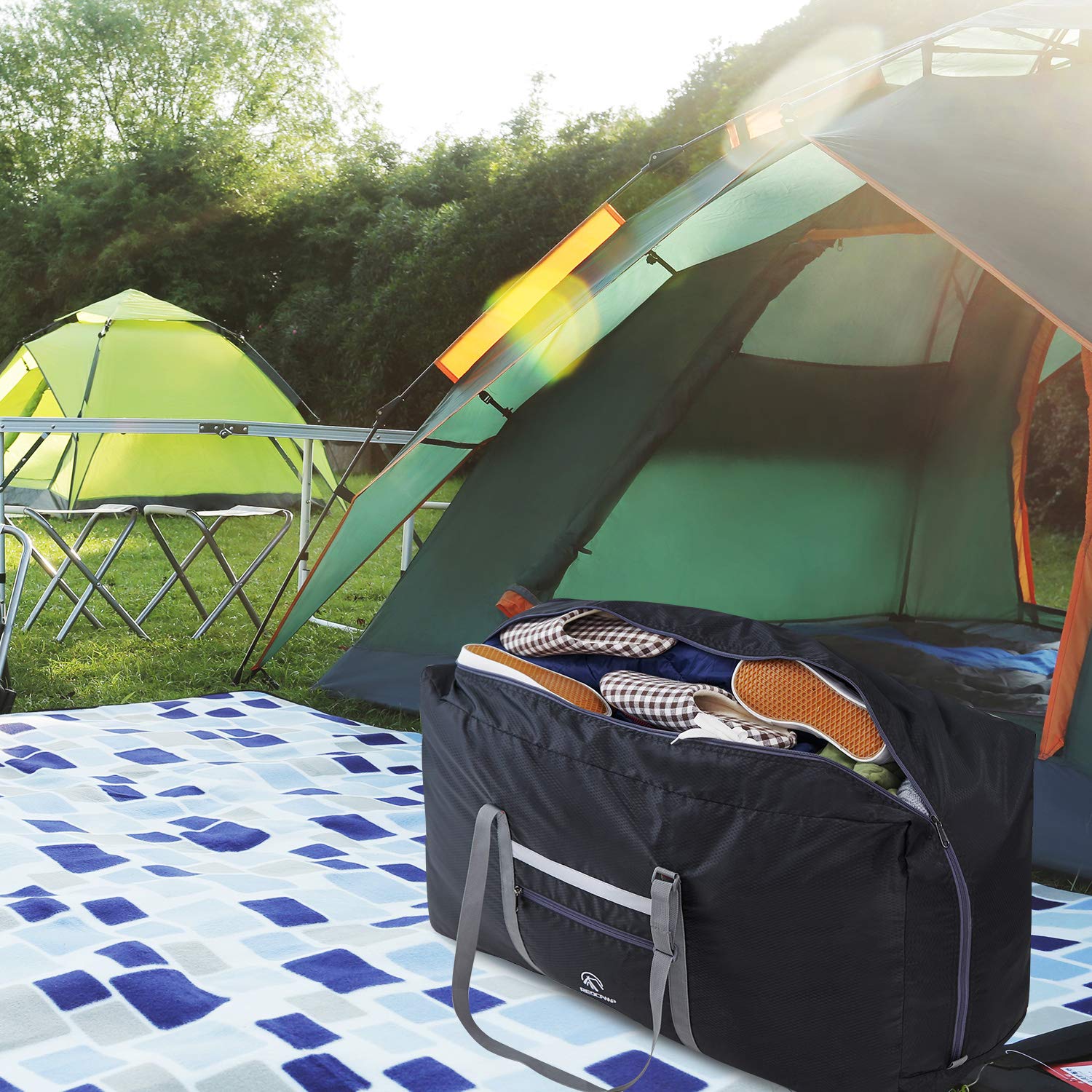 Grand sac de voyage pliable 75/96 L, sac de sport léger