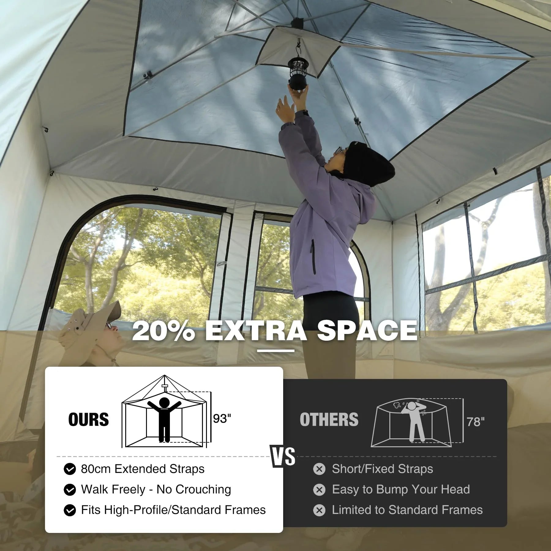 Camping Cube Inner Tent for 10'x10' Pop Up Canopy (Canopy not Included)