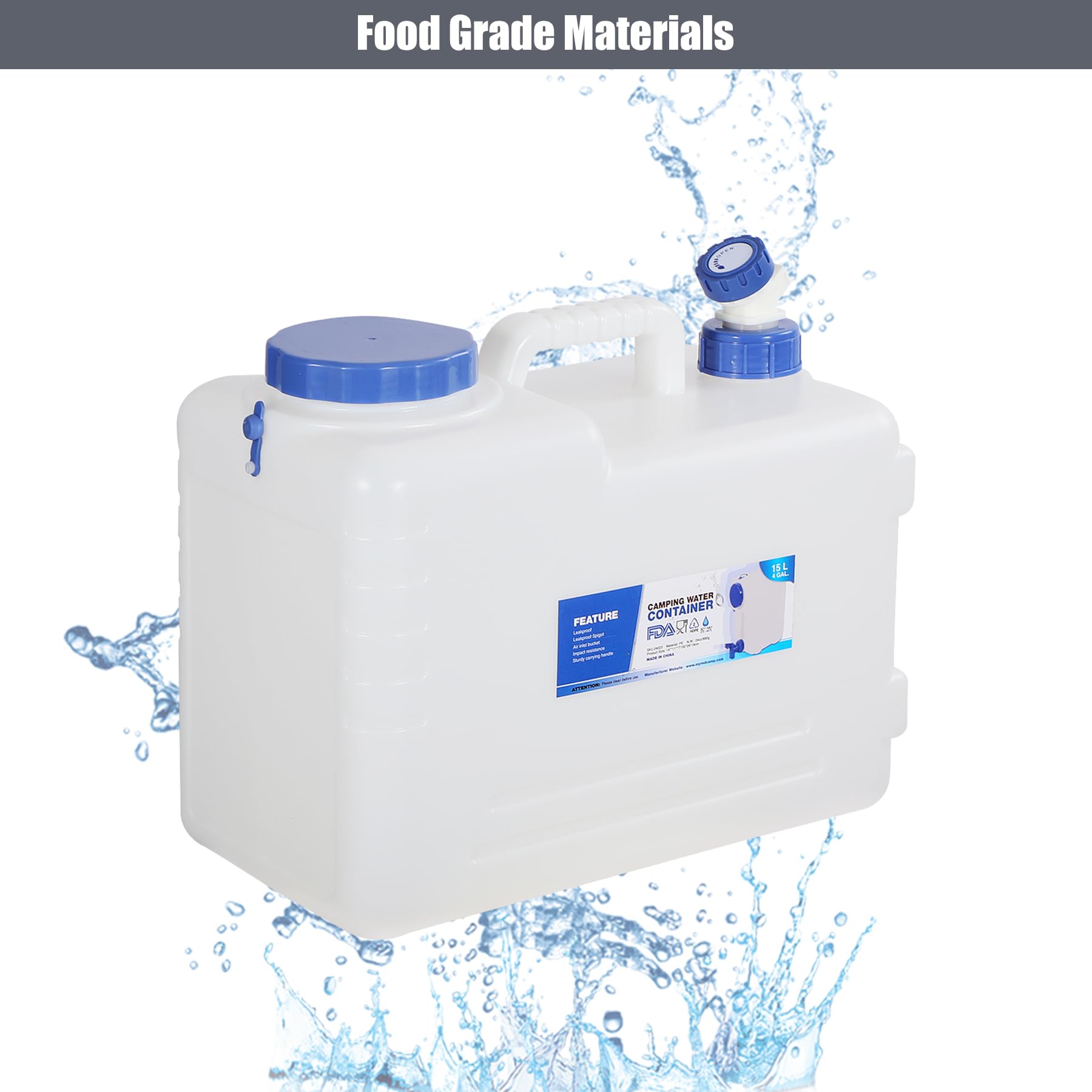 Portable Camping Water Container with Spigot & Wheels