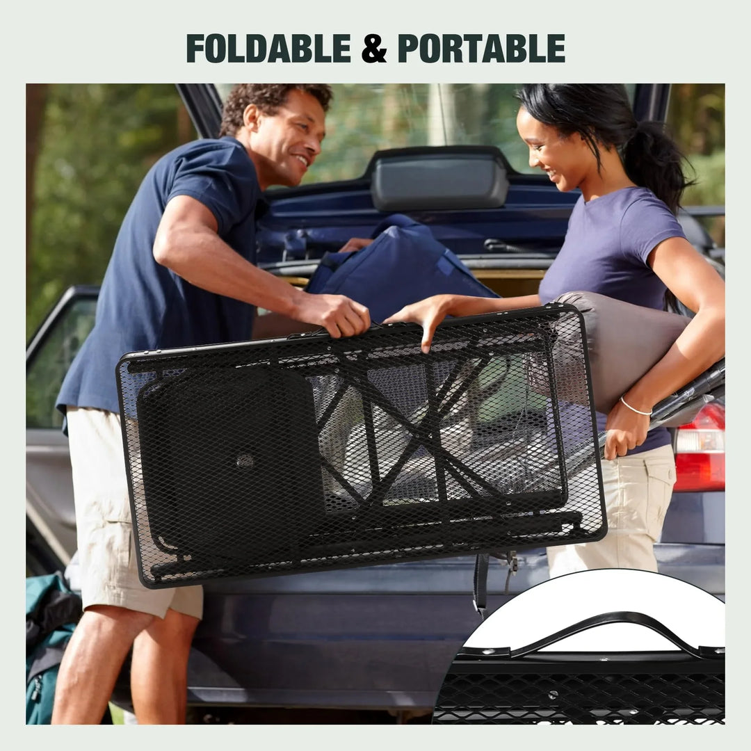 Mesa de cocina portátil para acampar con organizador de almacenamiento para exteriores
