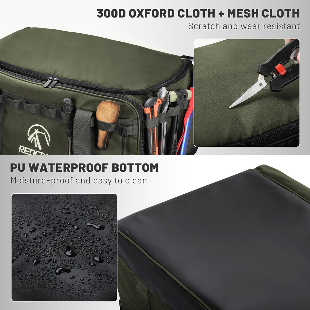35L Camping Tote Organizer with adjustable dividers