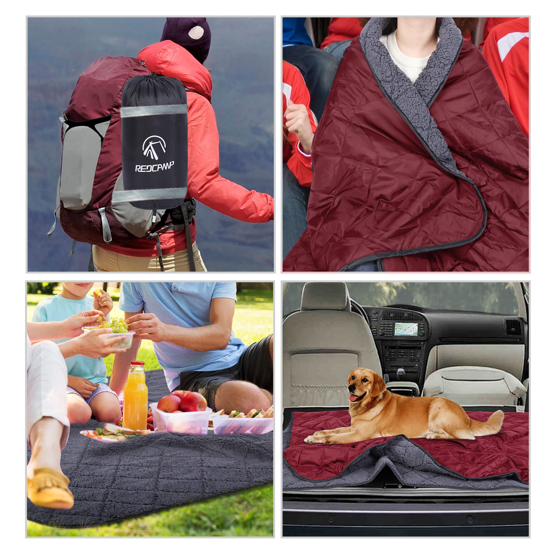 Waterproof Sherpa Stadium Blanket for Outdoor Events
