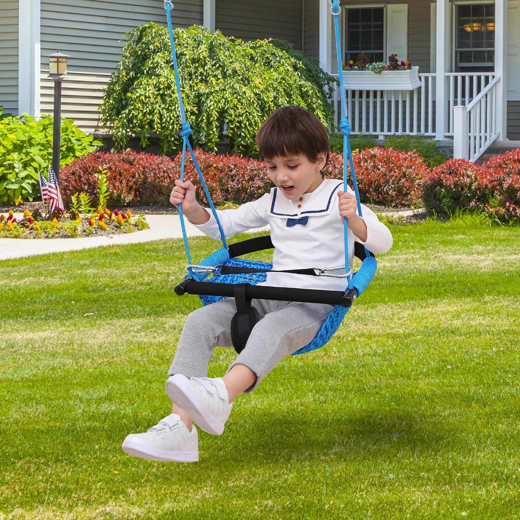 Hand-Woven Adjustable Rope Swing Seat