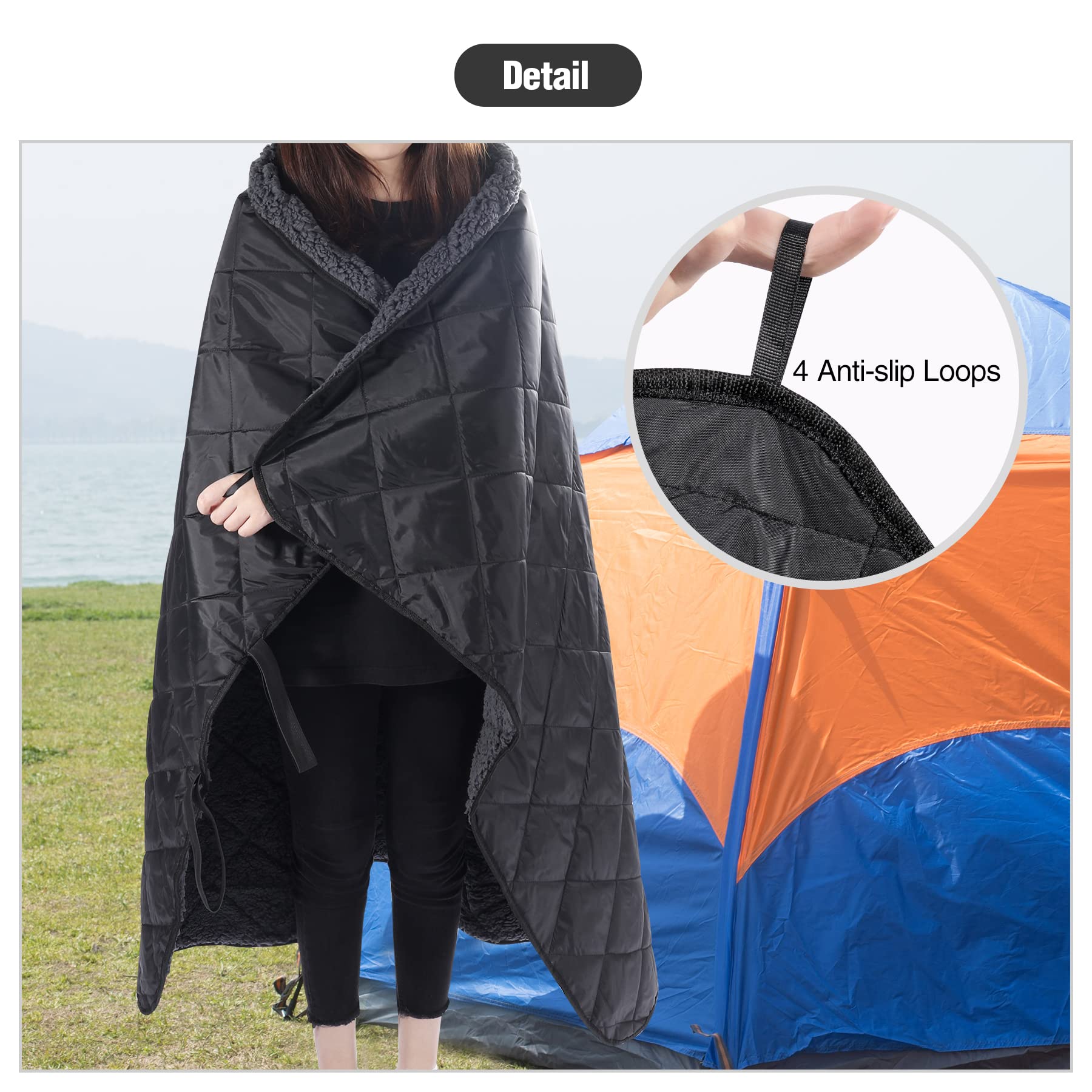 Waterproof Sherpa Stadium Blanket for Outdoor Events