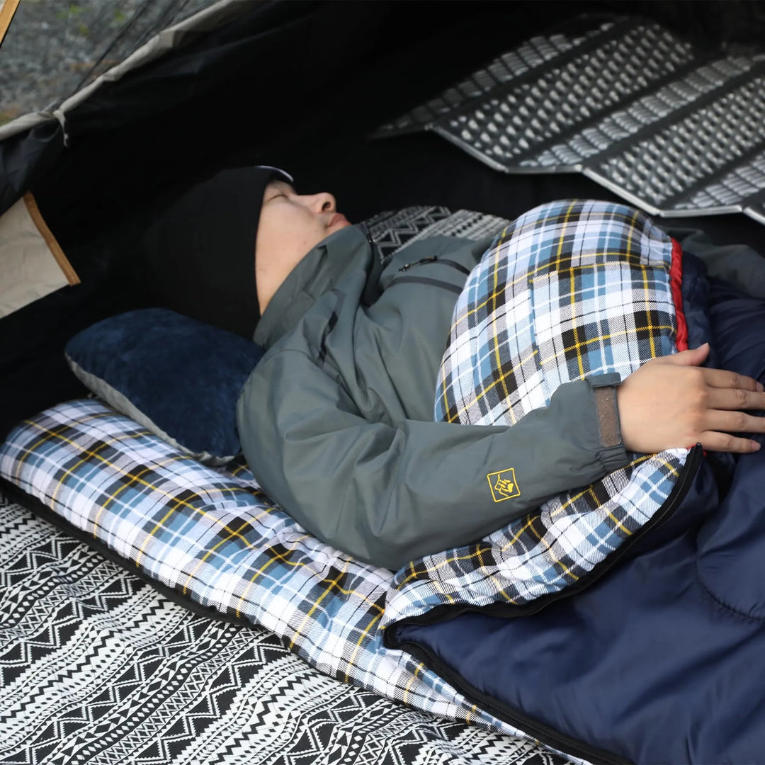 Saco de dormir de franela de algodón para acampar y hacer mochilerismo