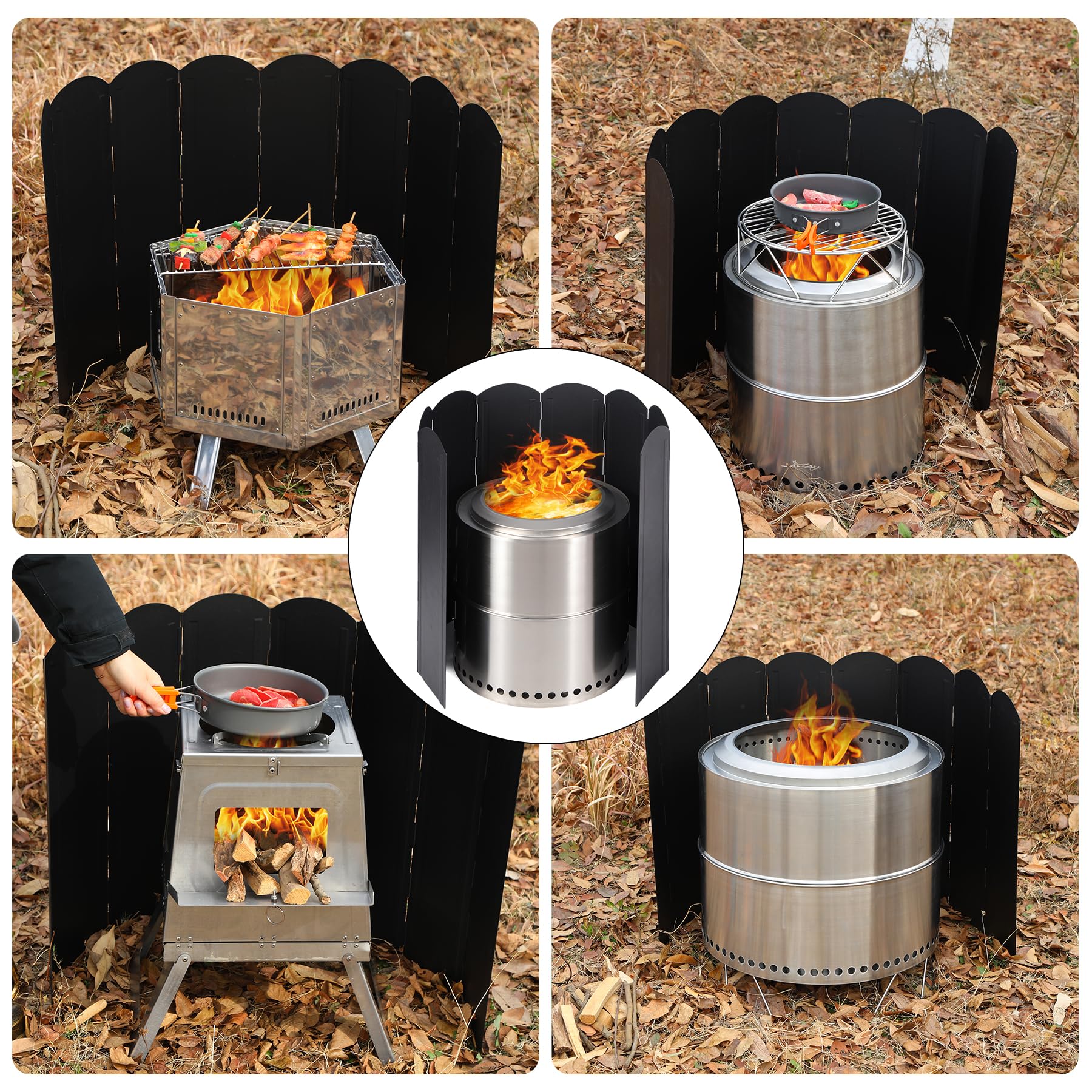 Extra Tall 8-Plate Stove Windscreen