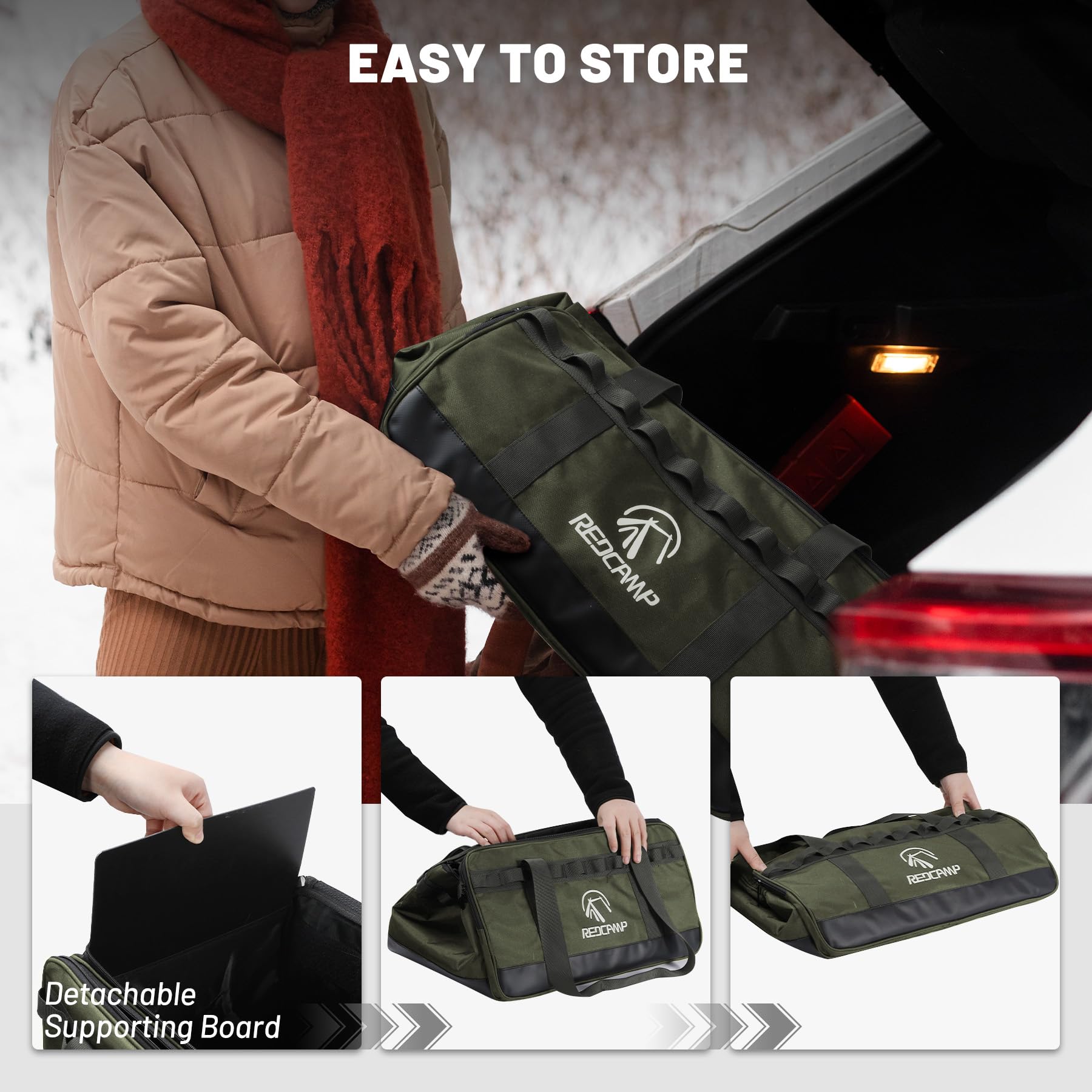 35L Camping Tote Organizer with adjustable dividers